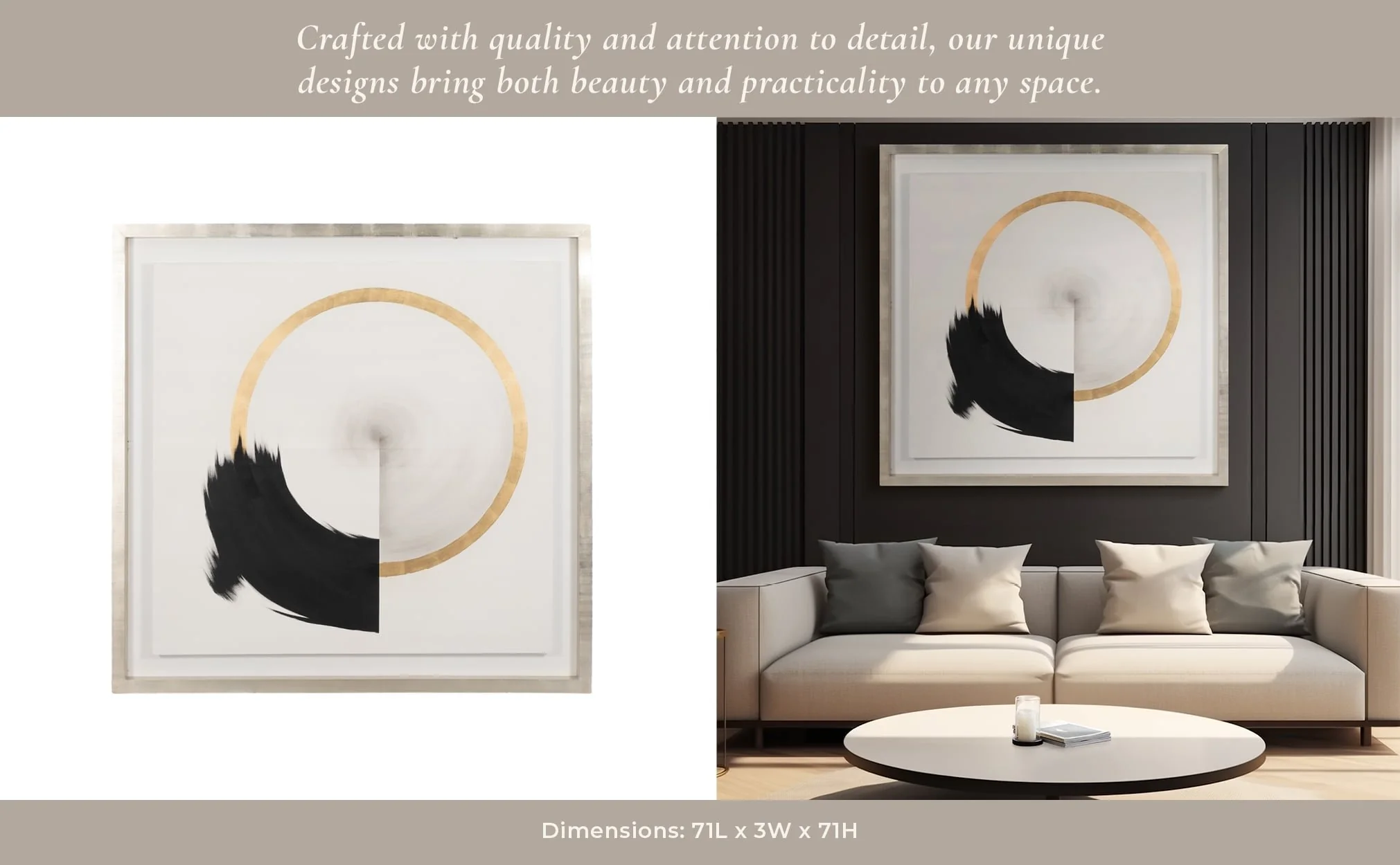 71x71 Hand Painted Fan Circle, White - Image 10