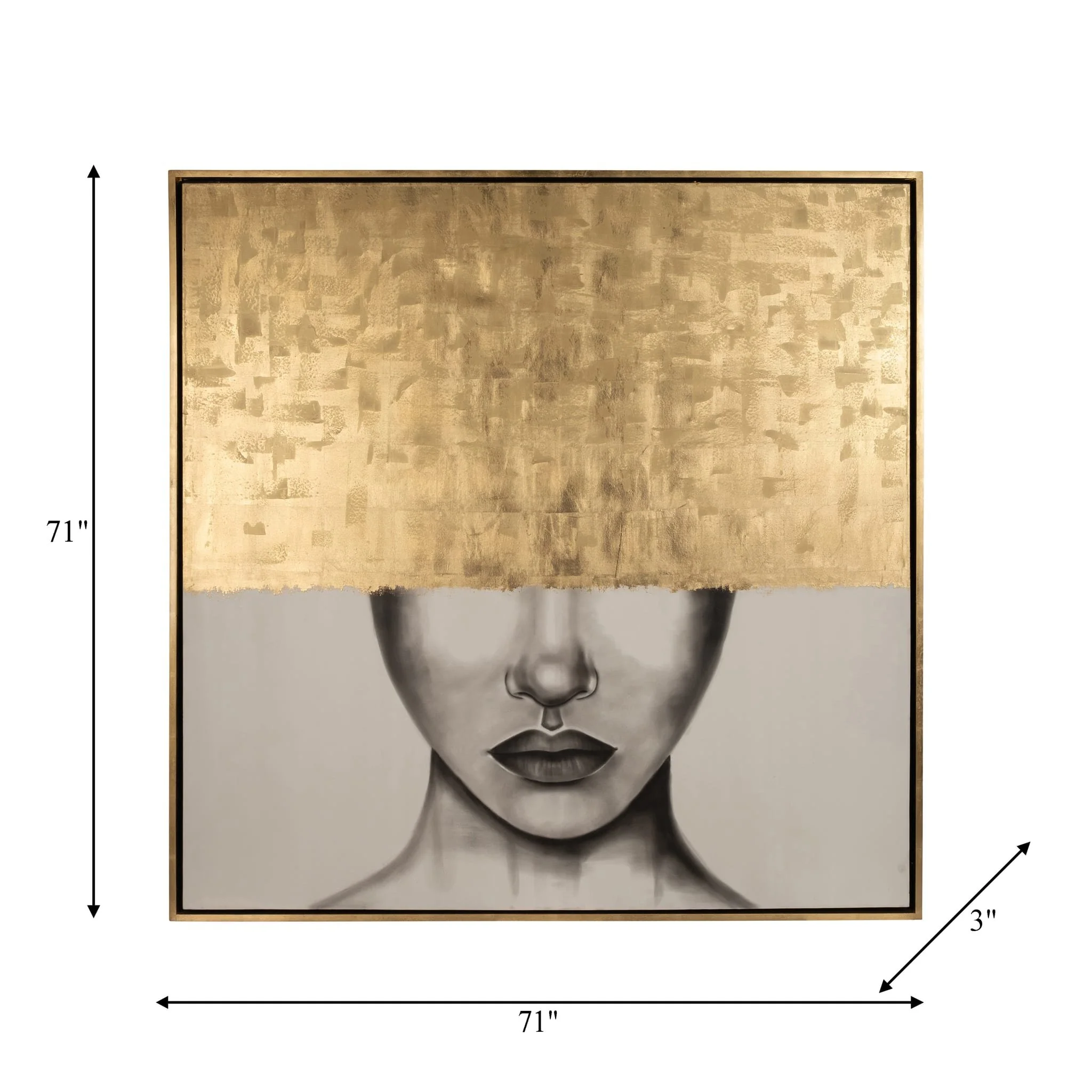 71x71, Hand Painted Gold Streak Woman - Image 8