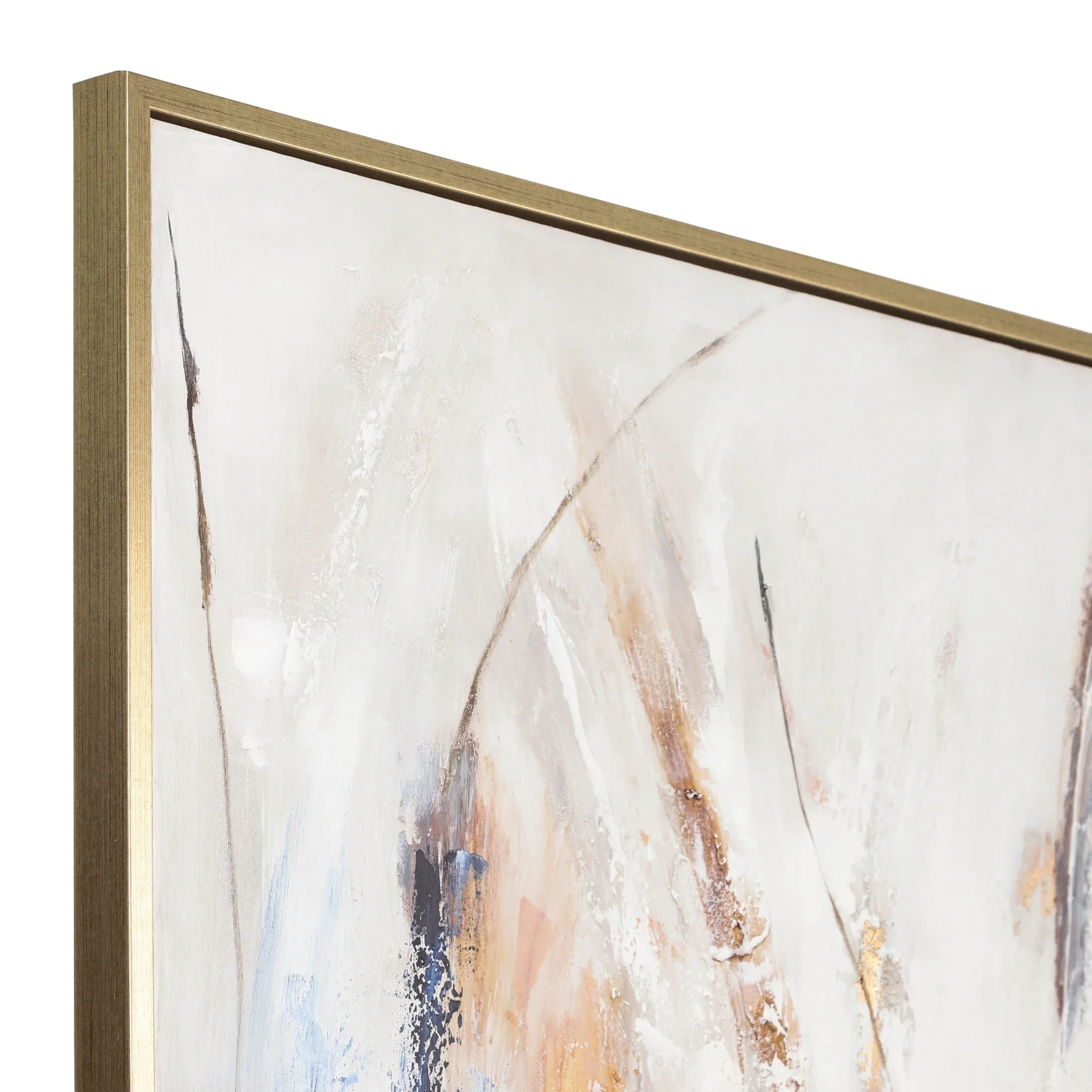 74x50  Framed Hand Painted Abstract Canvas, Multi - Image 6
