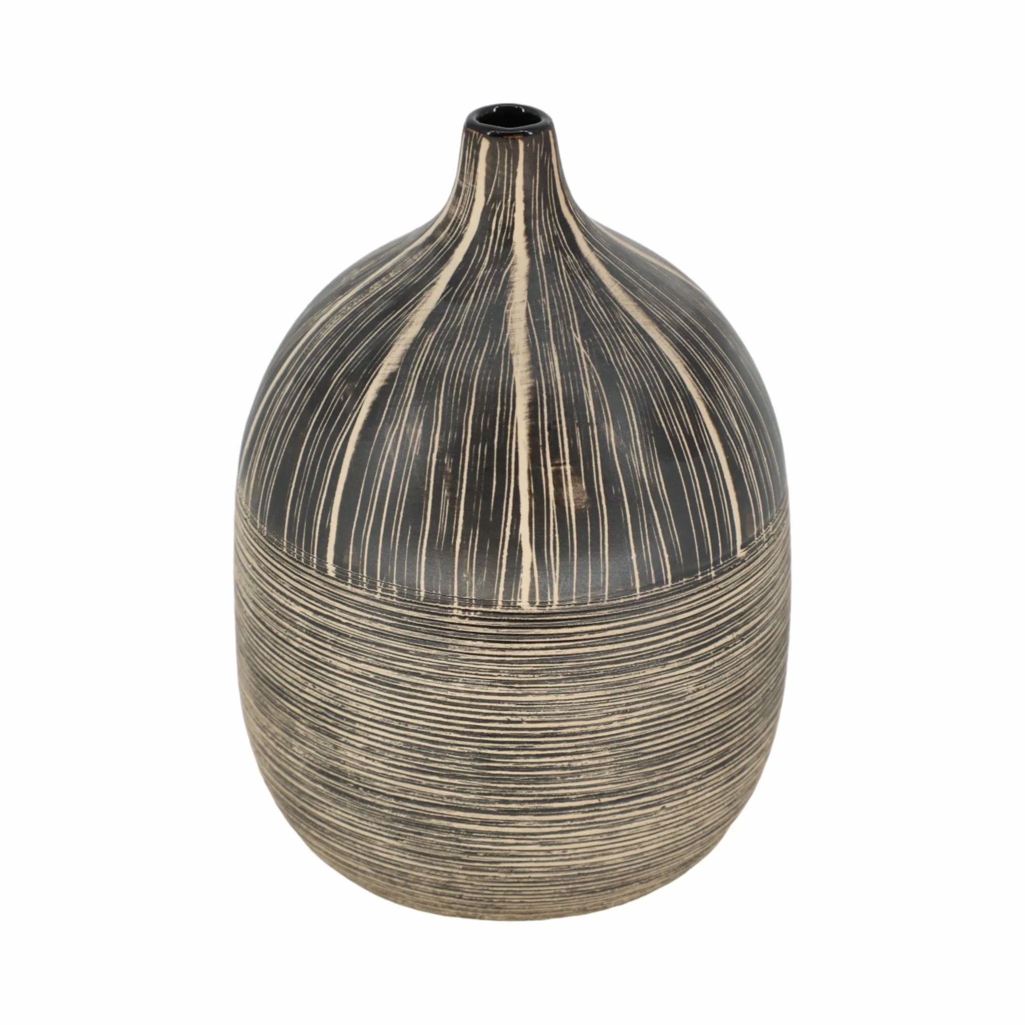 7"h Tribal Vase, Brown - Image 3