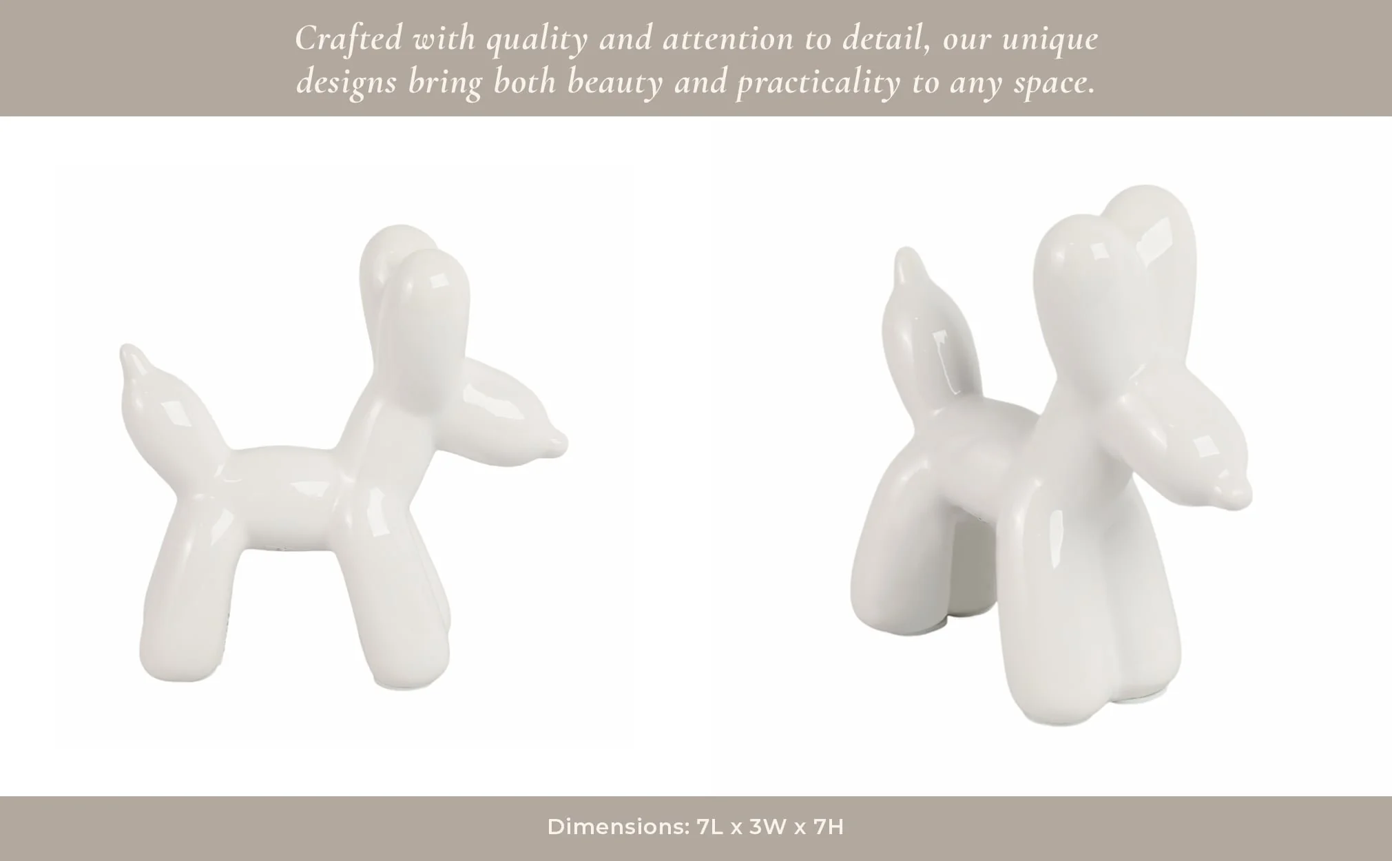 7"l Balloon Dog Animal, White - Image 13