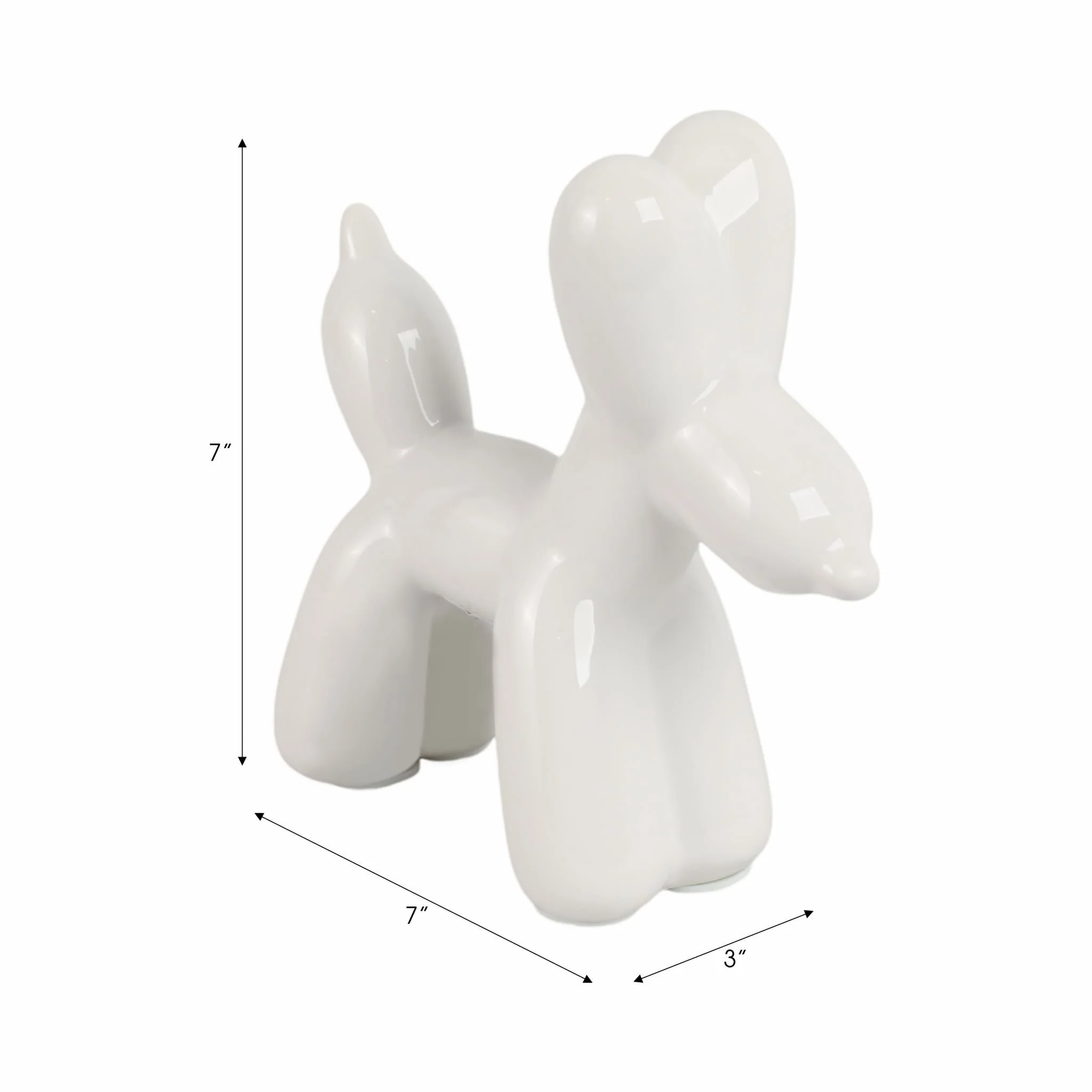 7"l Balloon Dog Animal, White - Image 9