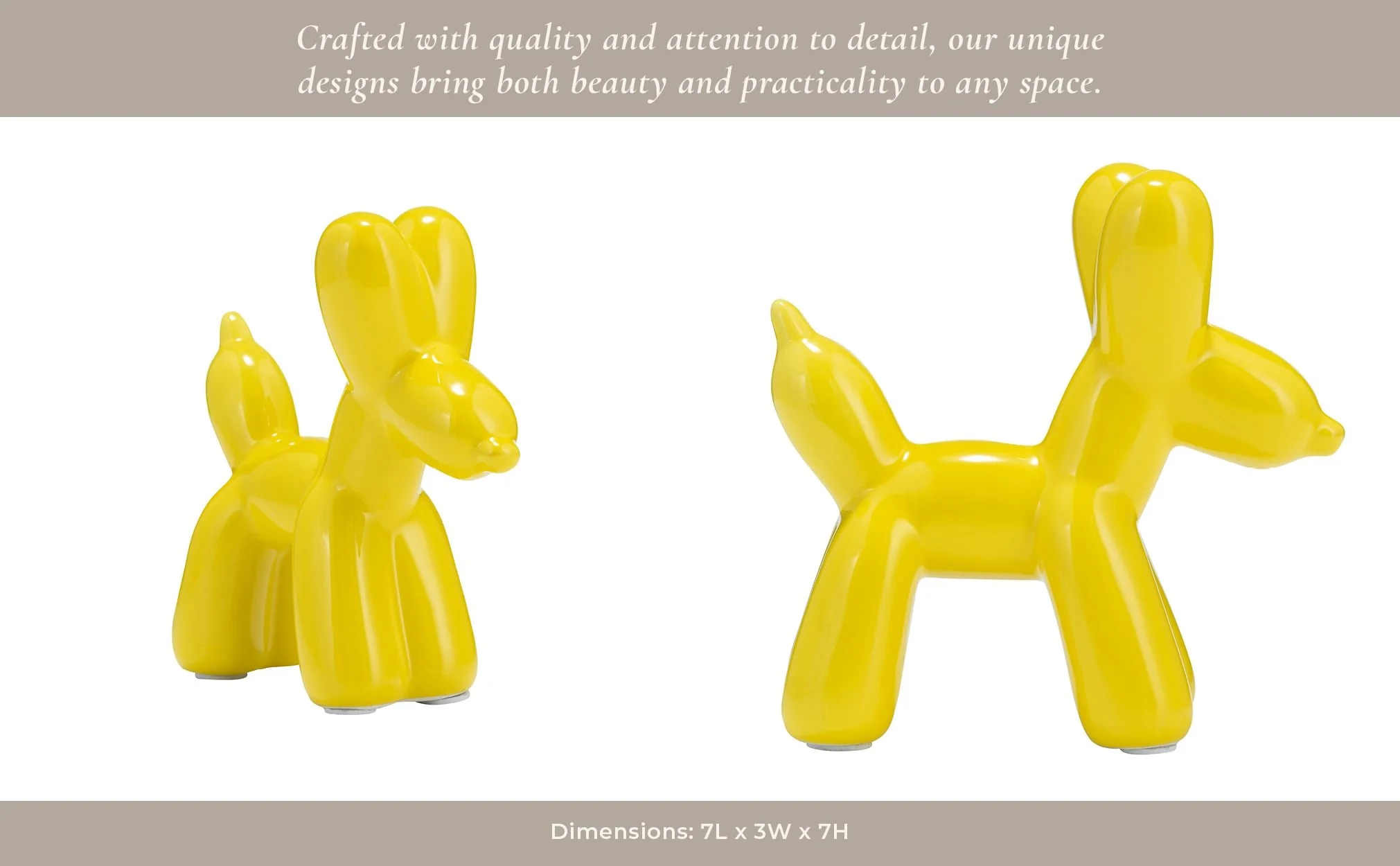 7"l Balloon Dog Animal, Yellow - Image 12