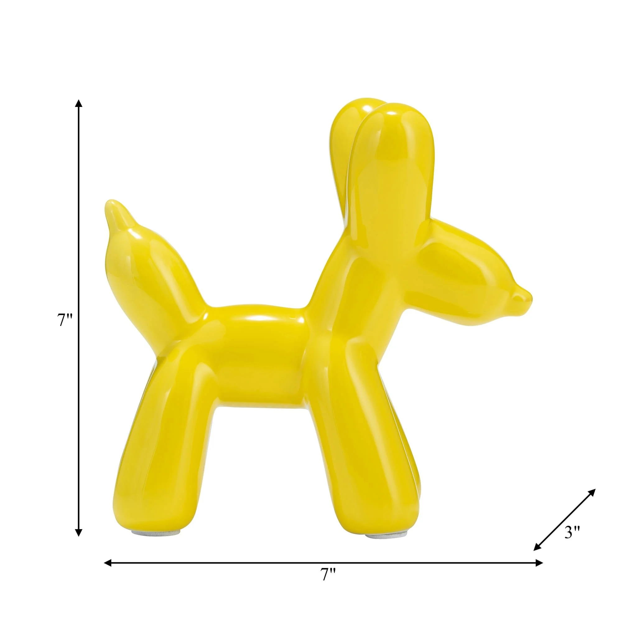 7"l Balloon Dog Animal, Yellow - Image 8