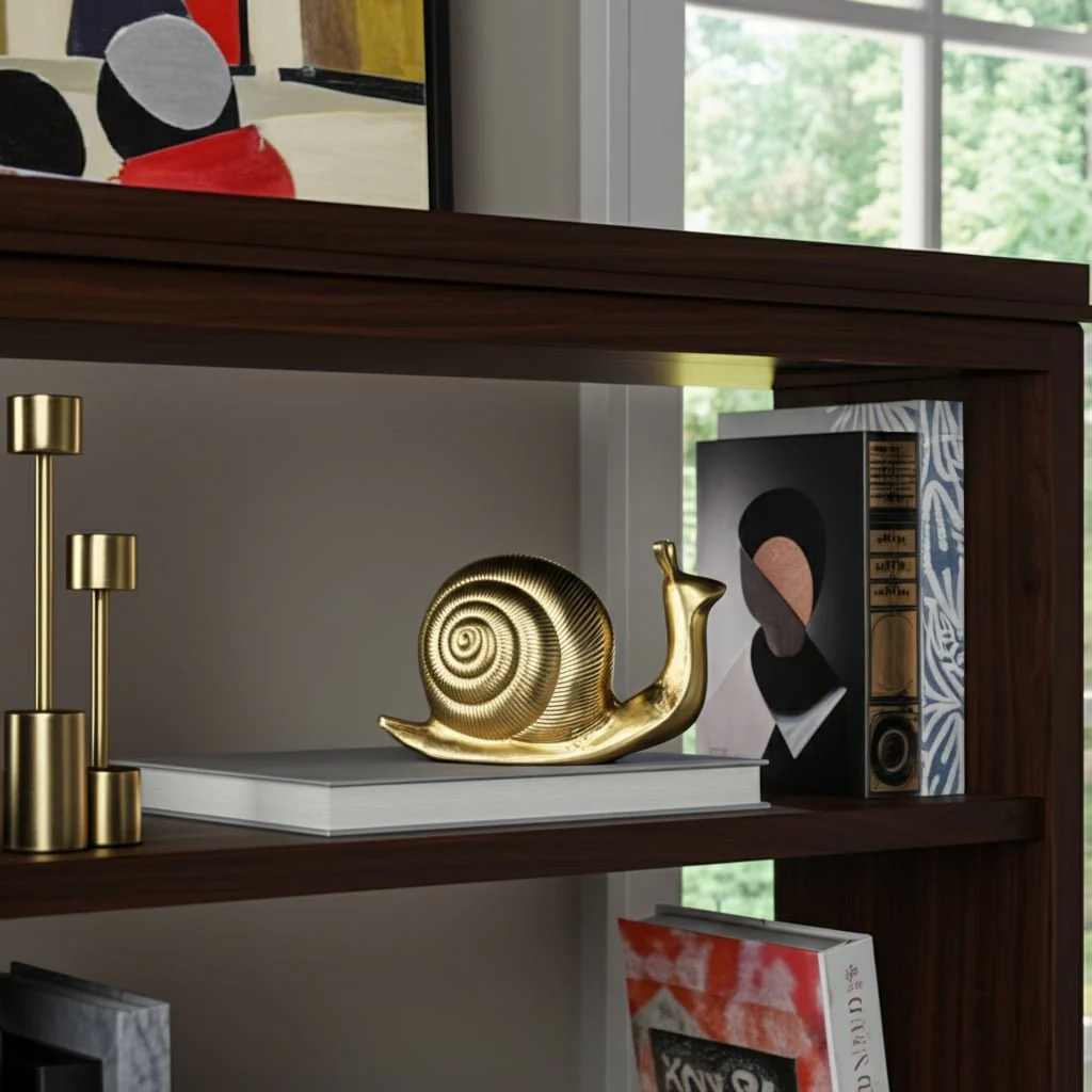 7"l Metal, Deco Snail, Gold - Image 11