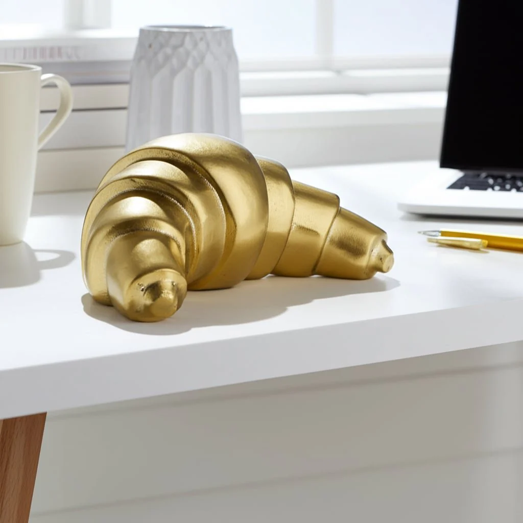 7x4" Metal Croissant, Gold - Image 12