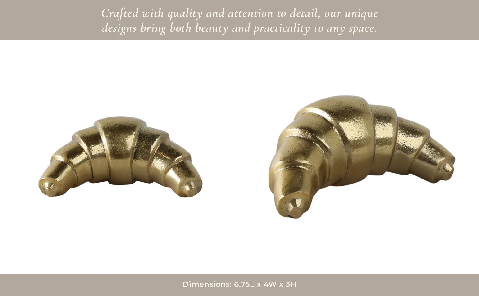 7x4" Metal Croissant, Gold - Image 14