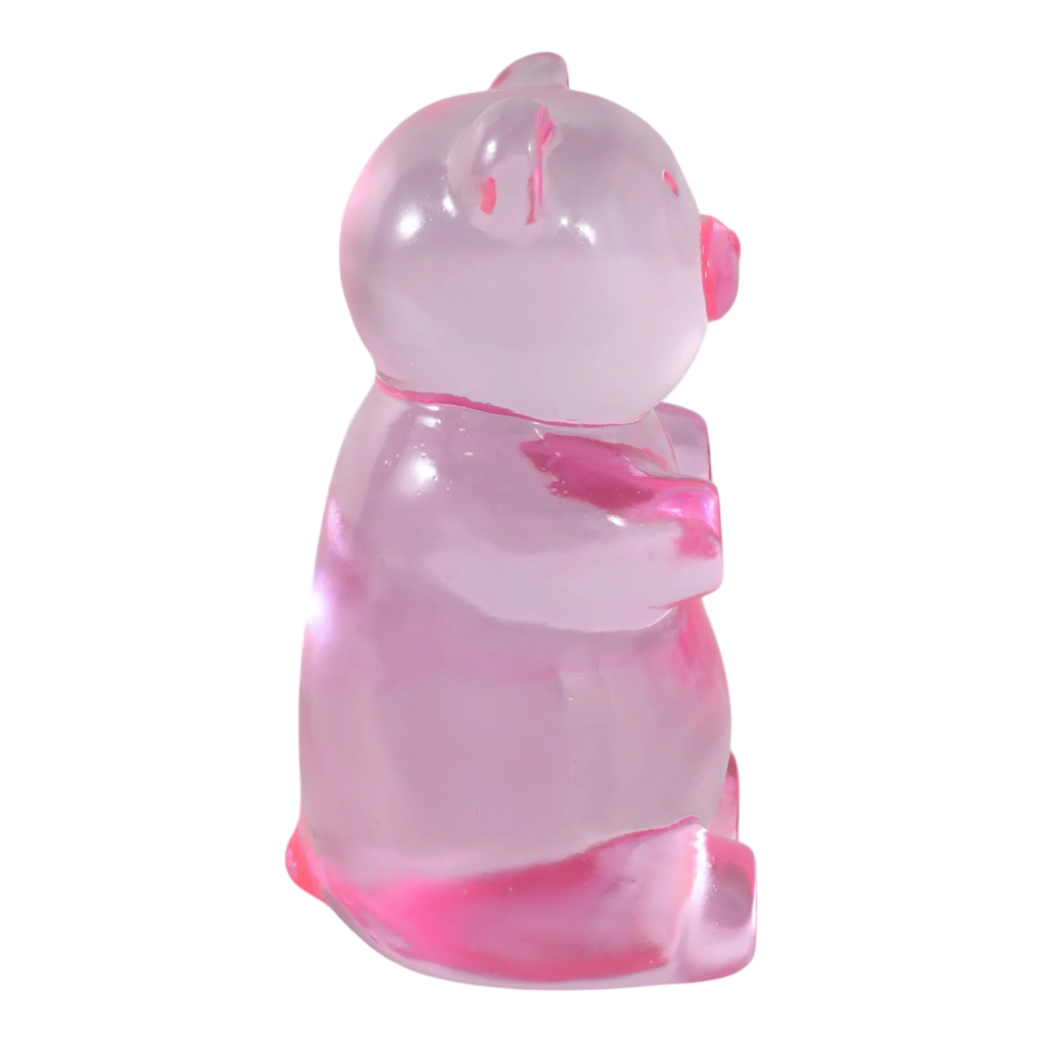 7x4" Transparent Resin Gummy Bear, Pink - Image 3