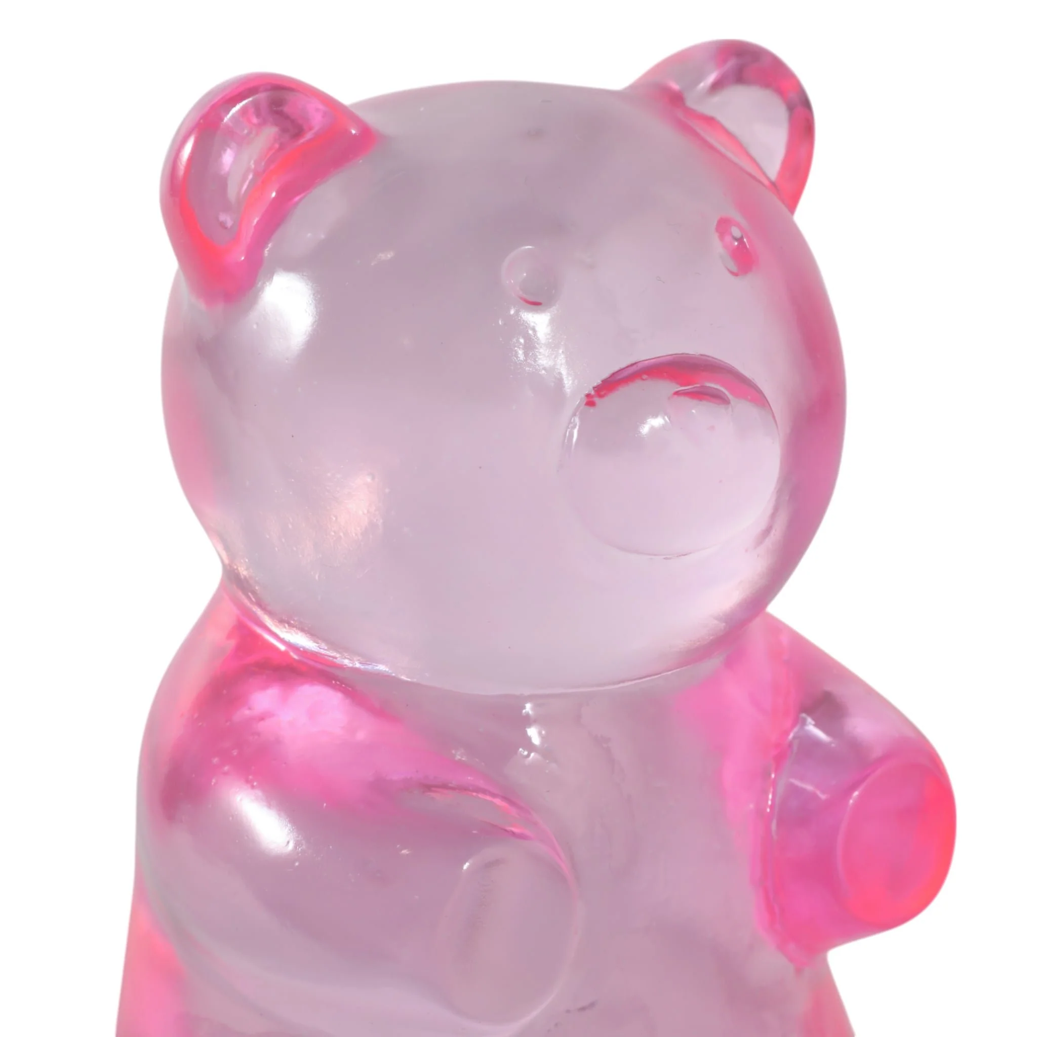 7x4" Transparent Resin Gummy Bear, Pink - Image 5