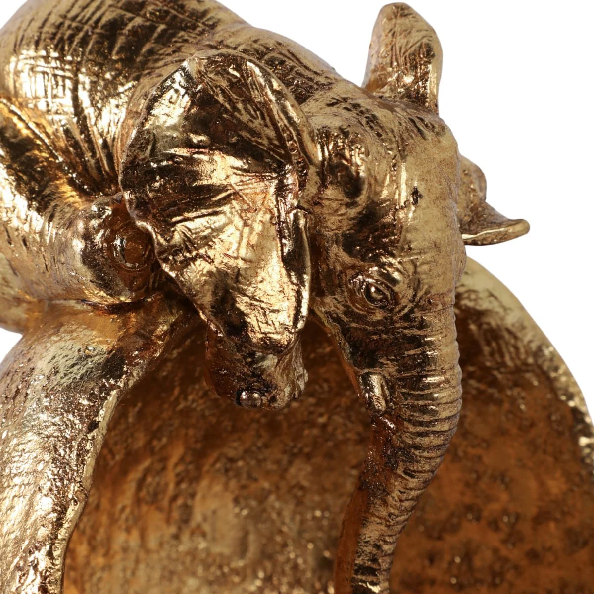 7x6" Elephant Looking Into Bowl, Gold - Image 5