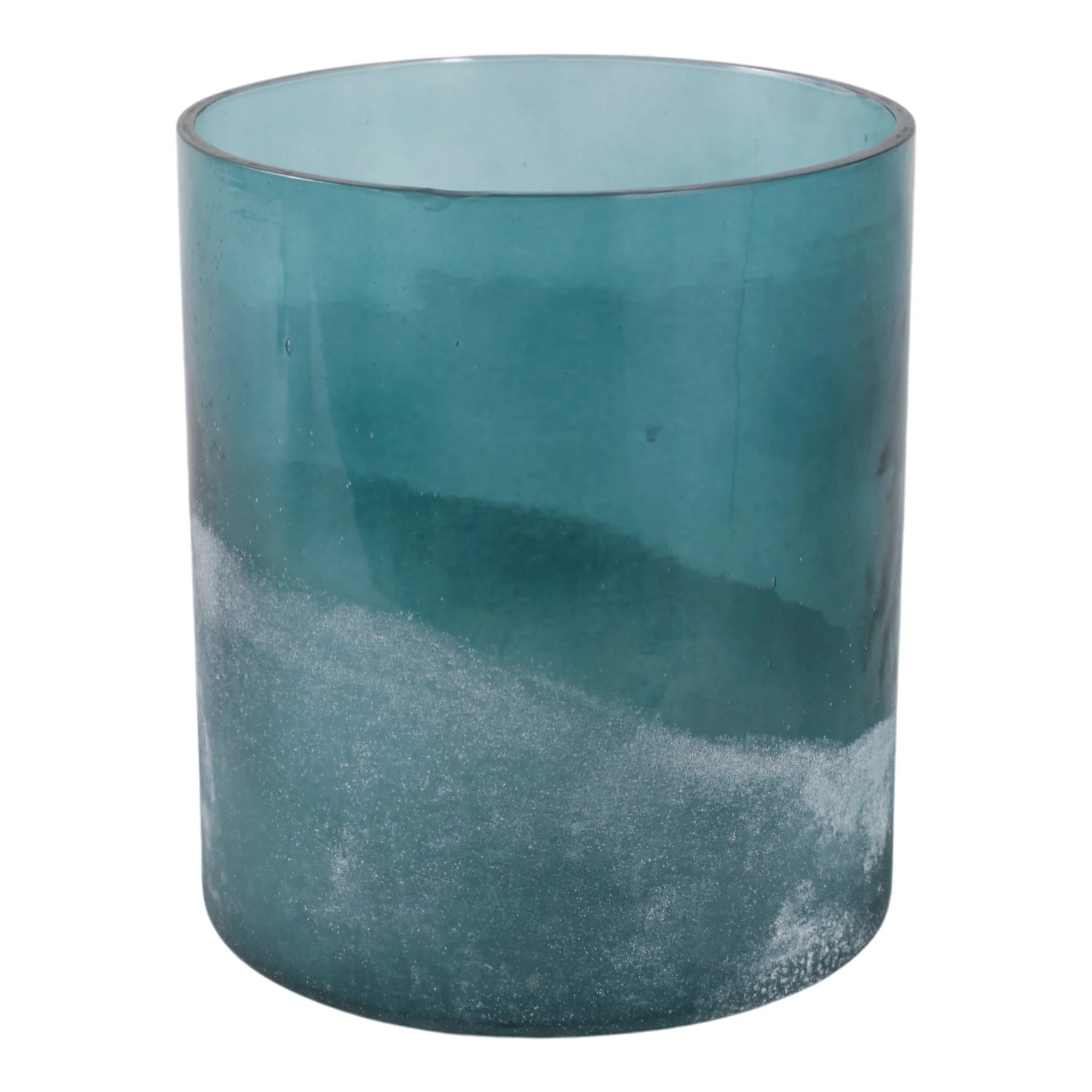 7x6" Frosted Bottom Hurricane, Blue - Image 4