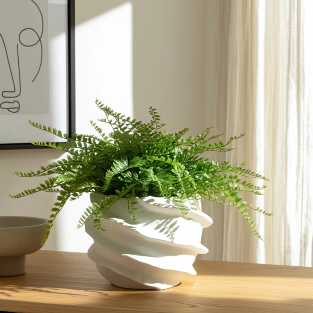 7x7" Flutter Trim Planter, White - Image 11