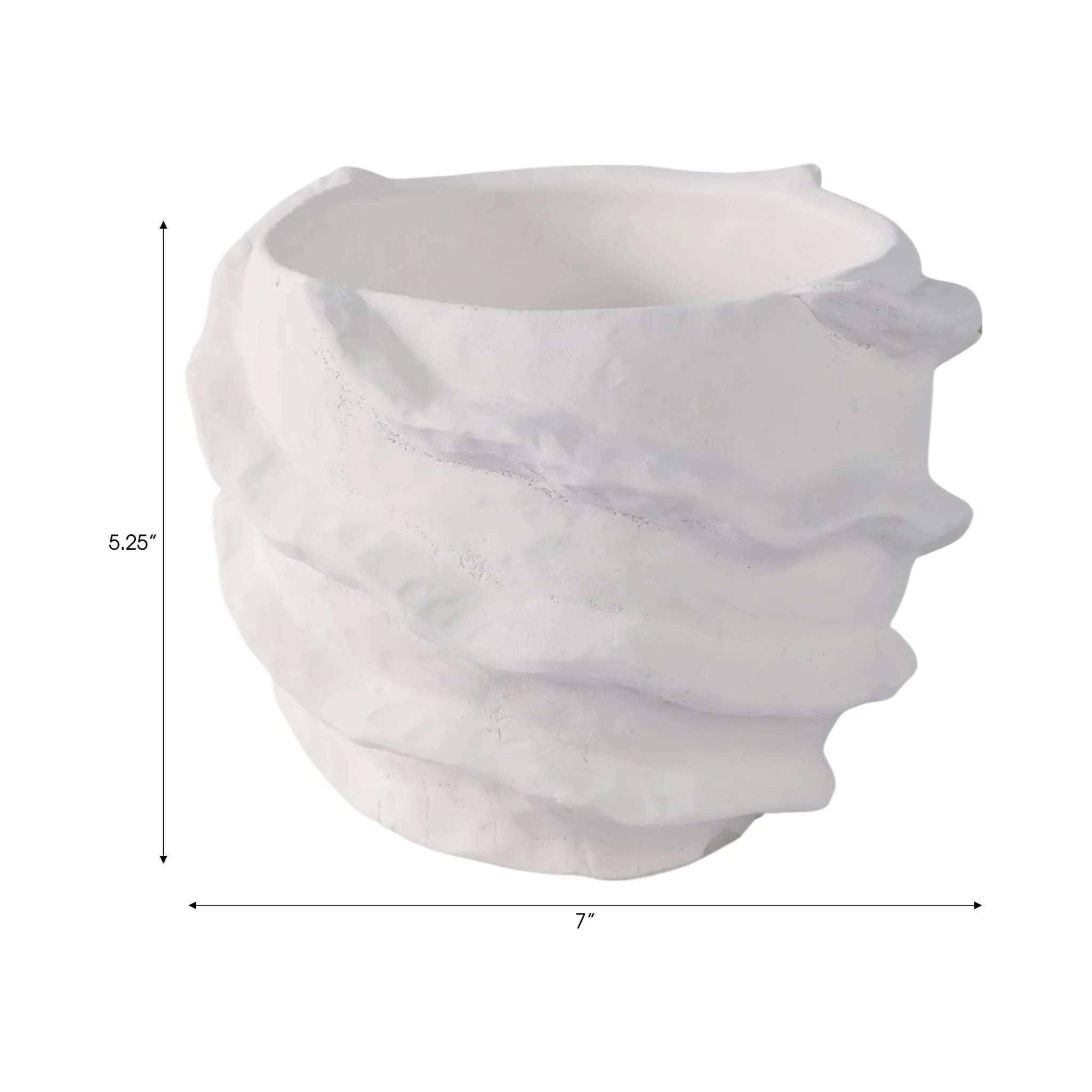 7x7" Flutter Trim Planter, White - Image 8