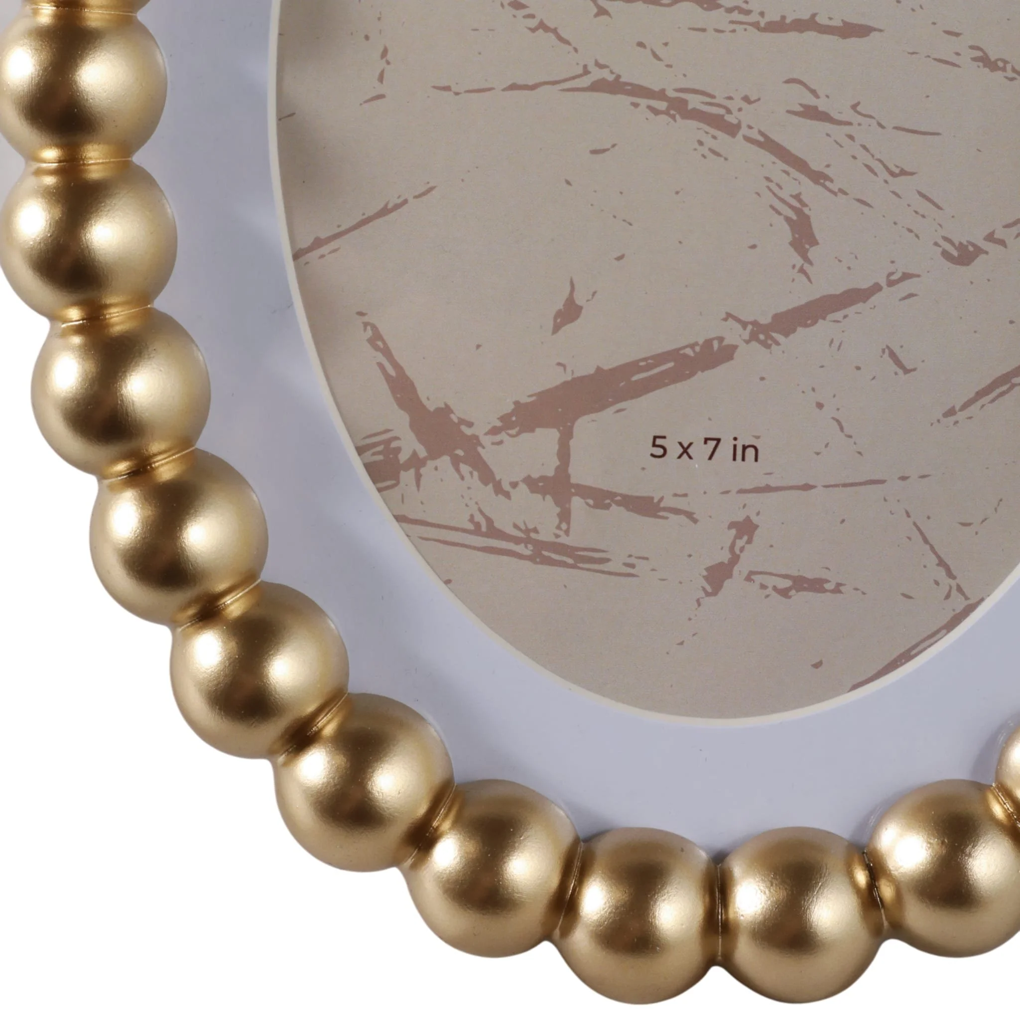 7x9 Matted To 5x7 Beaded Photo Frame, Gold - Image 5
