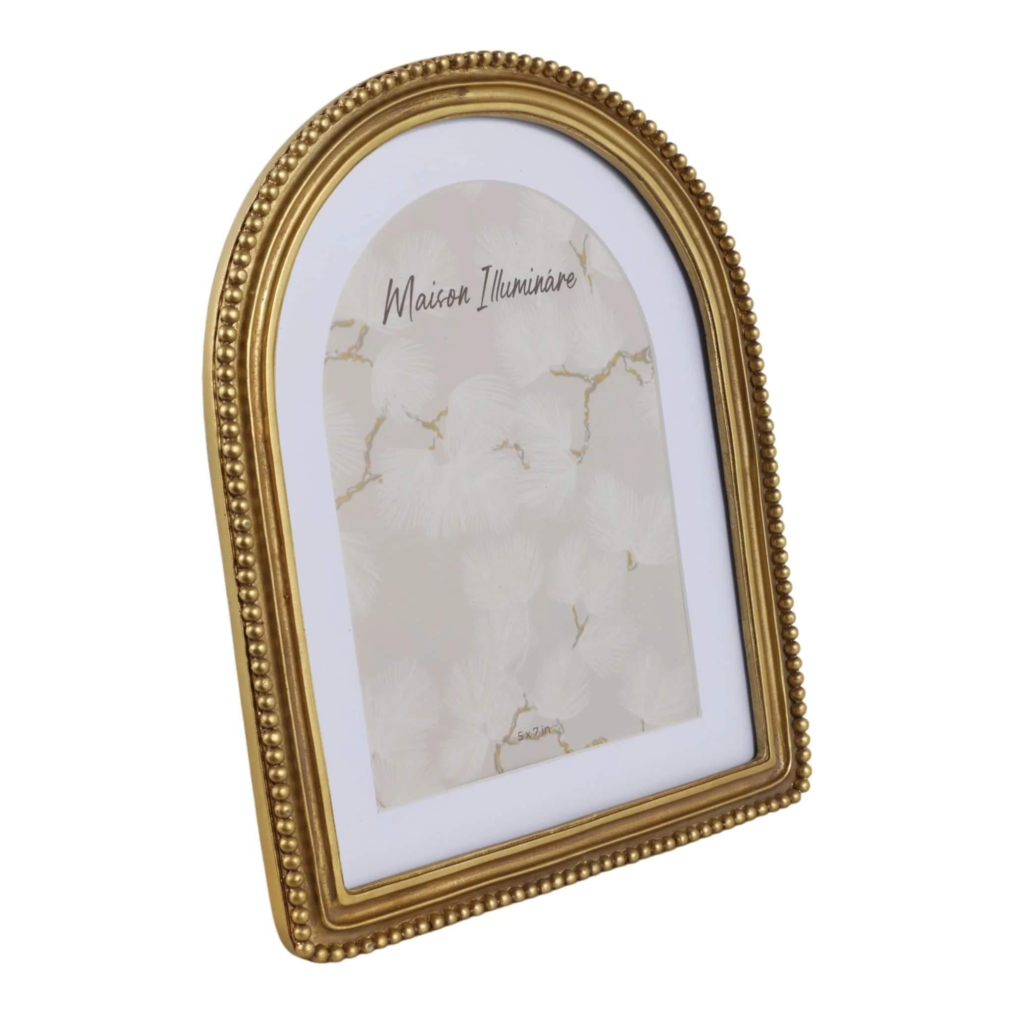 7x9 Photo Frame Matted To 5x7 Beaded Arch, Gold - Image 2