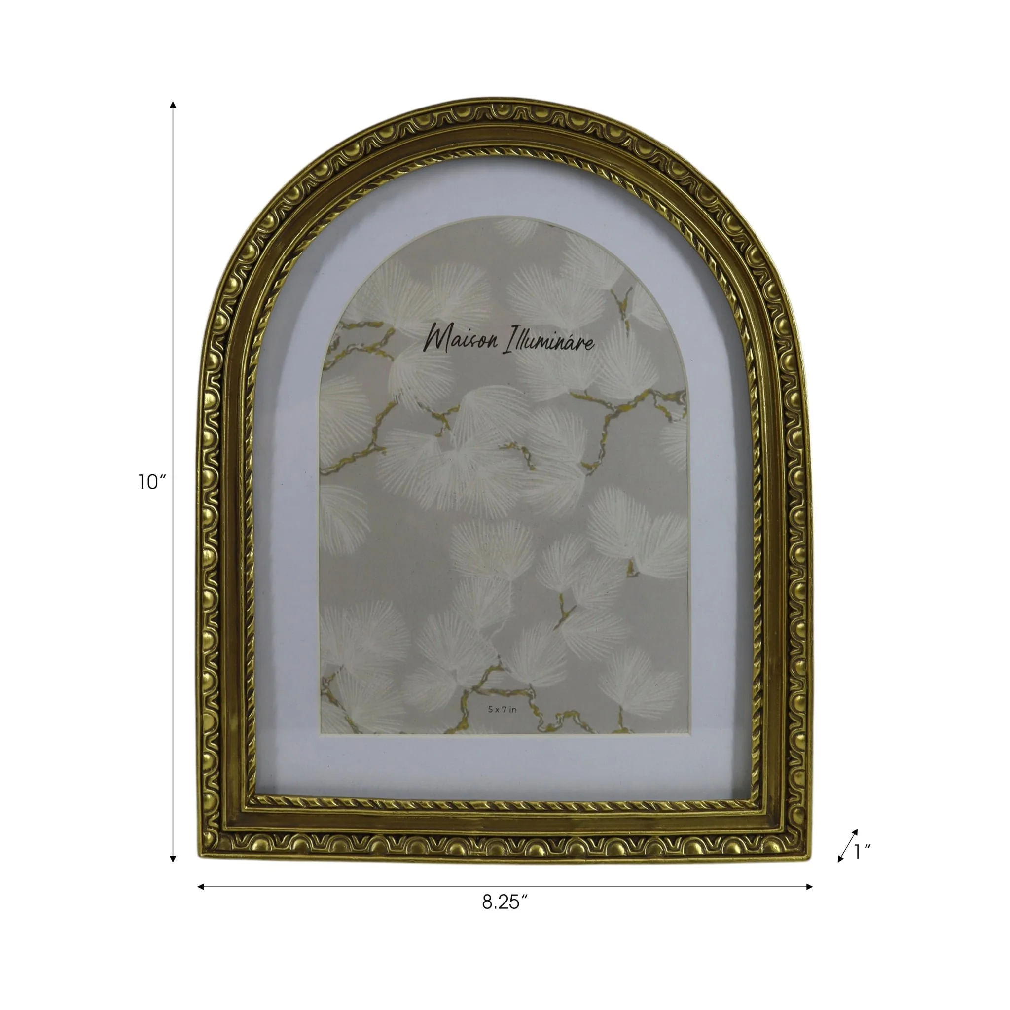 7x9 Photo Frame Matted To 5x7 Gilded Arch, Gold - Image 7