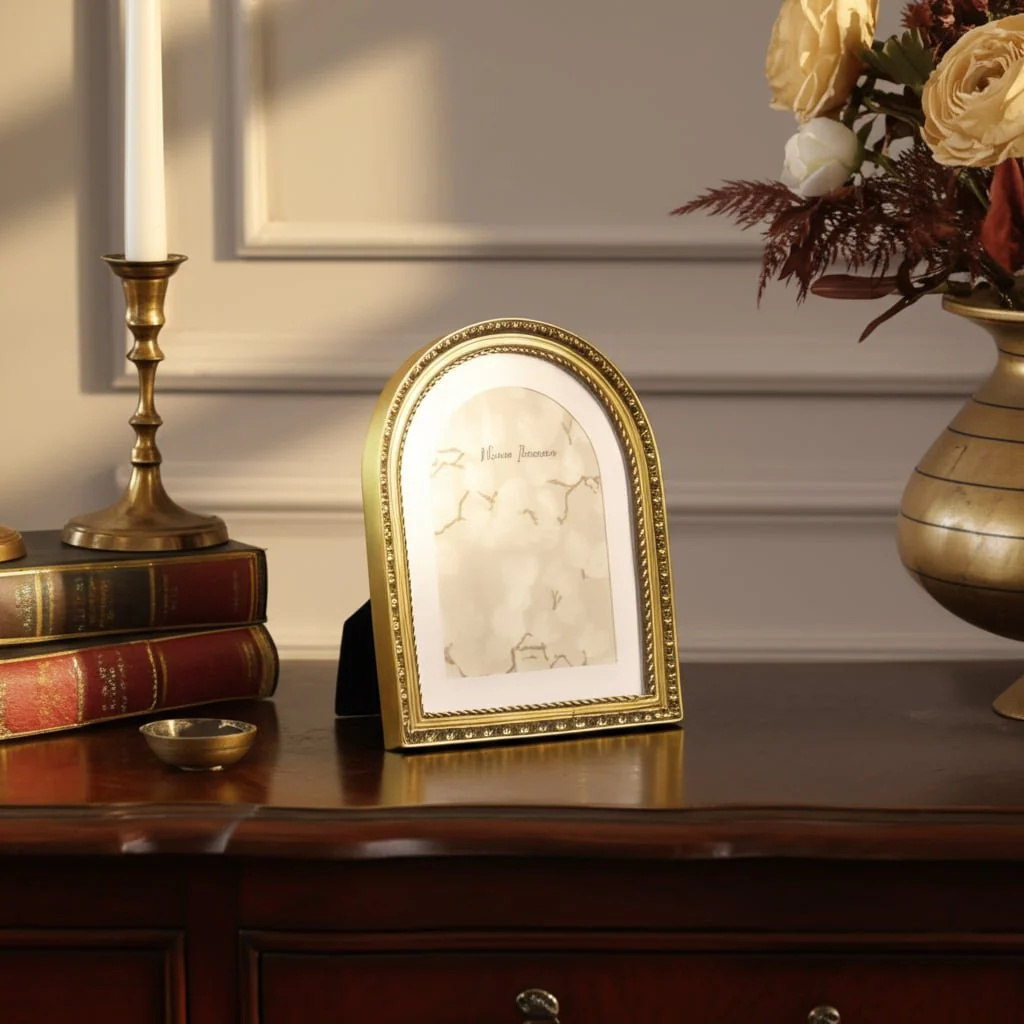 7x9 Photo Frame Matted To 5x7 Gilded Arch, Gold - Image 9