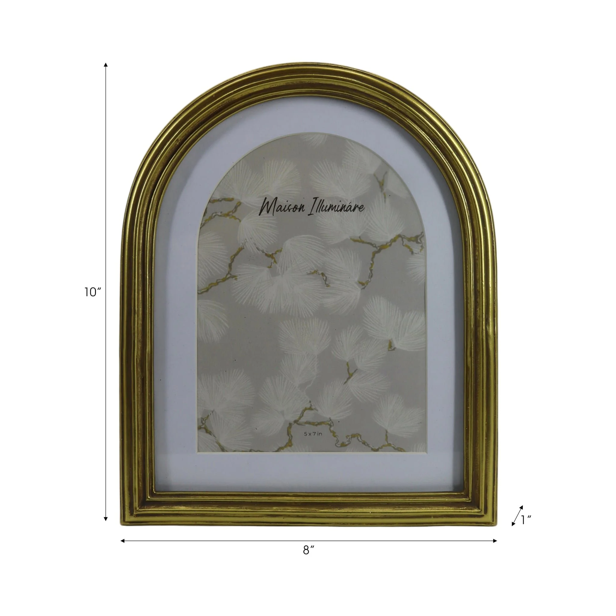 7x9 Photo Frame Matted To 5x7 Layered Arch, Gold - Image 7