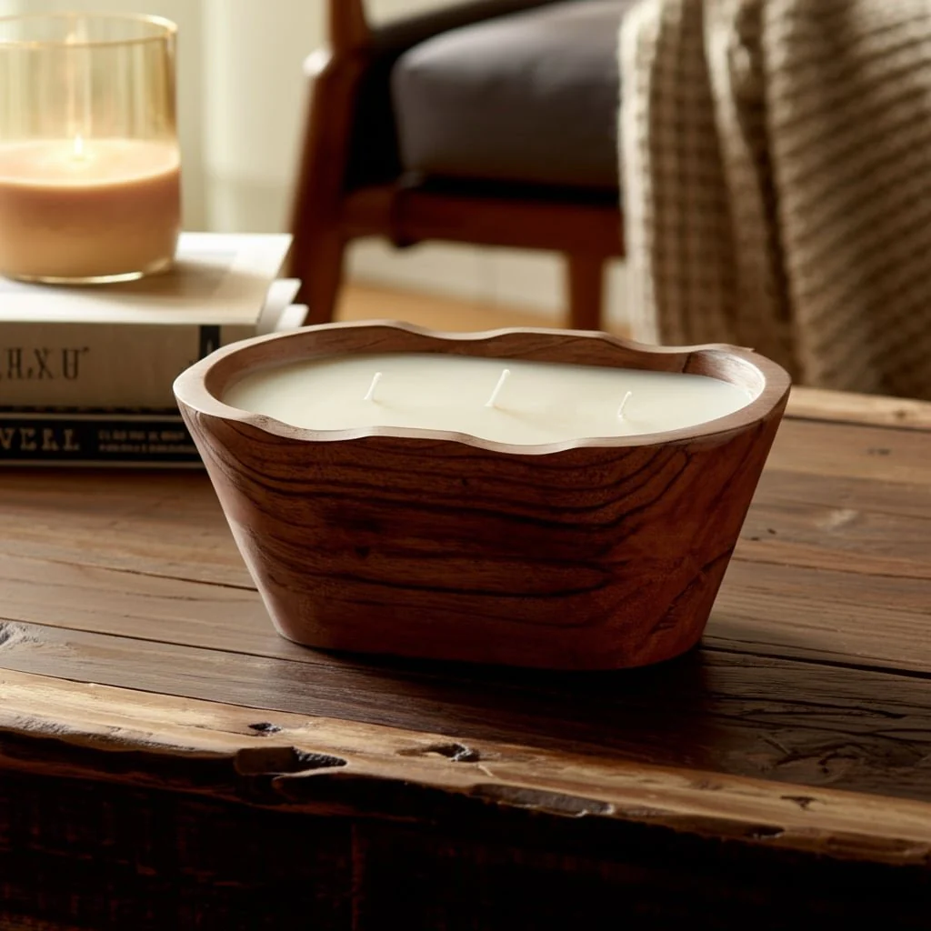 8" 16 Oz Vanilla Oval Bowl Candle, Natural - Image 11