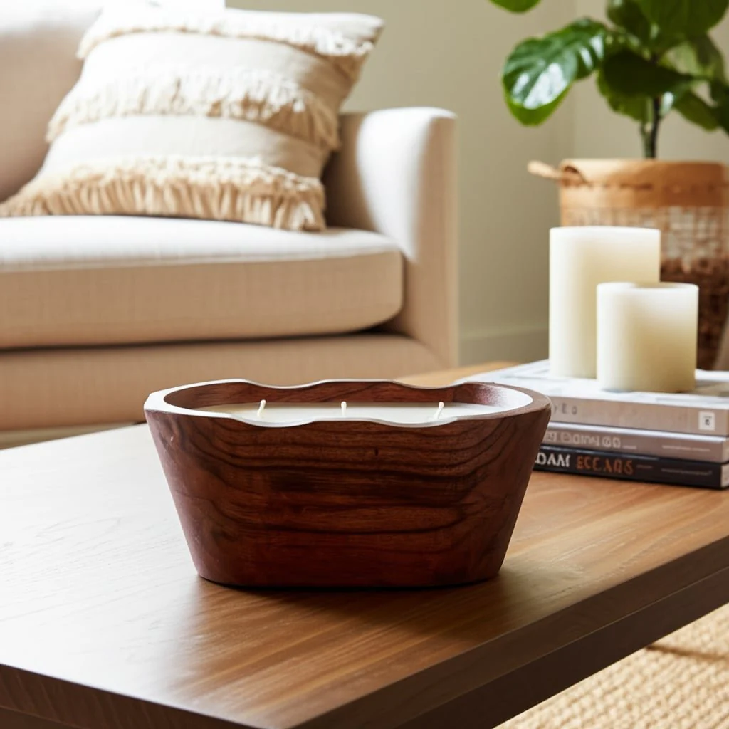 8" 16 Oz Vanilla Oval Bowl Candle, Natural - Image 12
