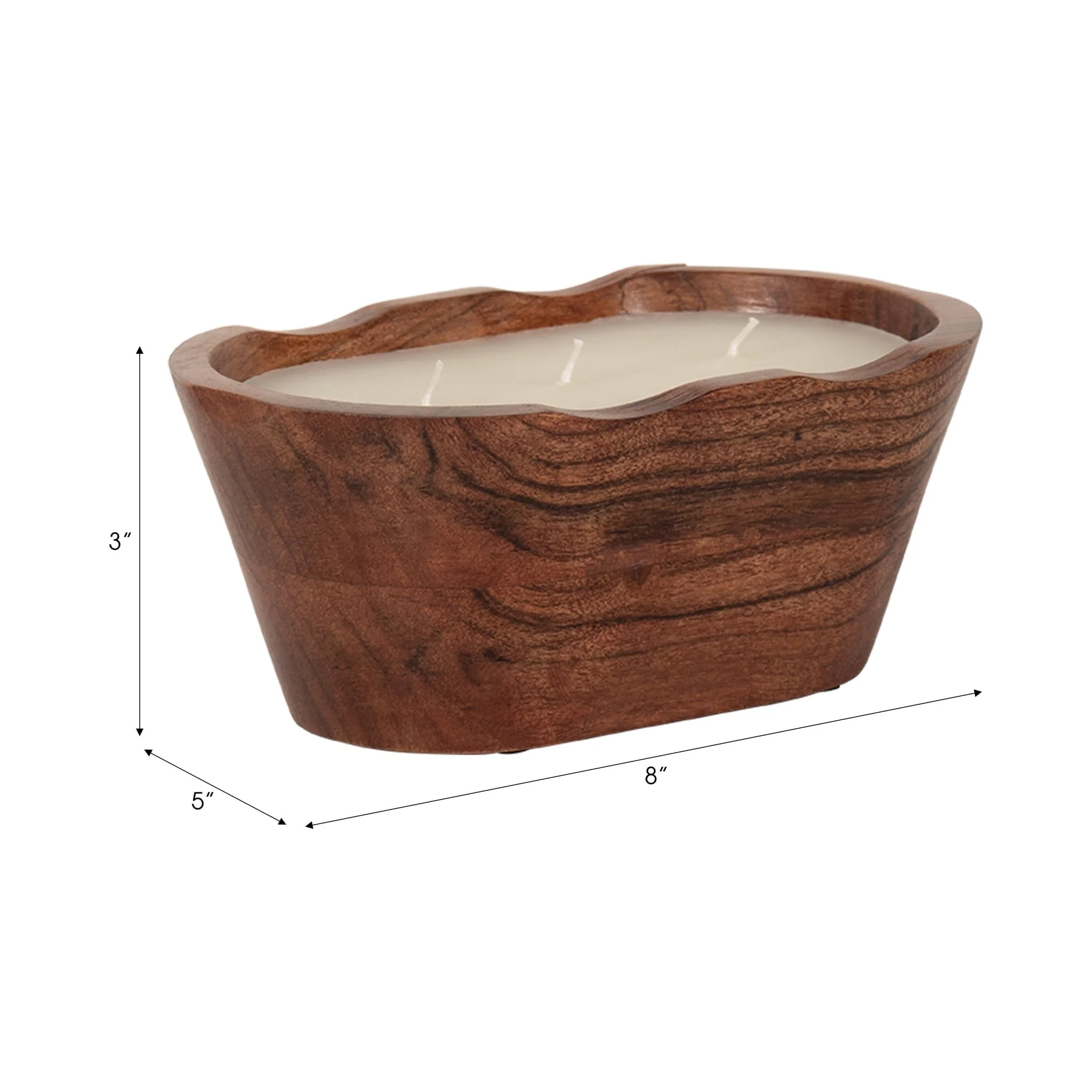 8" 16 Oz Vanilla Oval Bowl Candle, Natural - Image 7