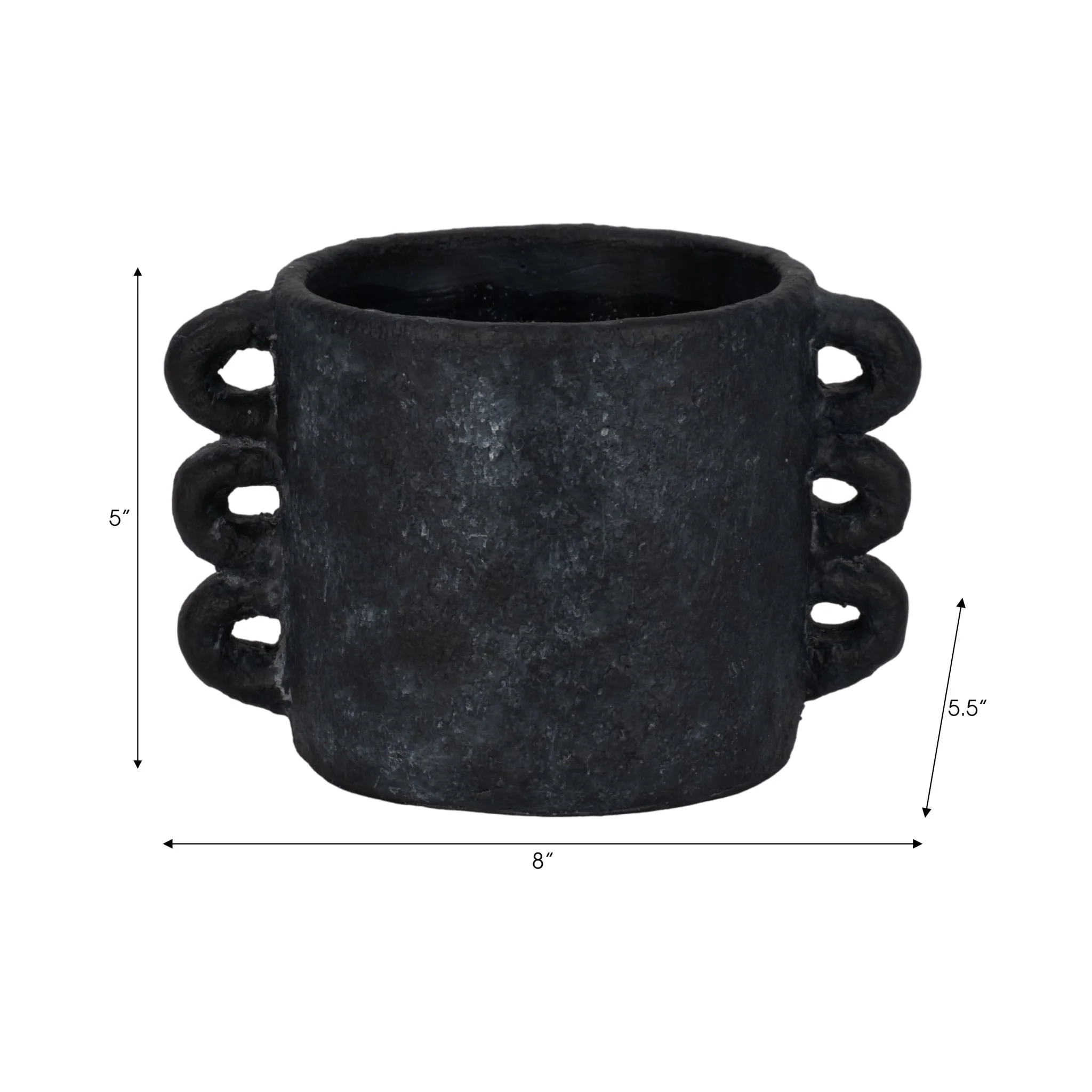 8" Arch Handle Planter, Black - Image 9