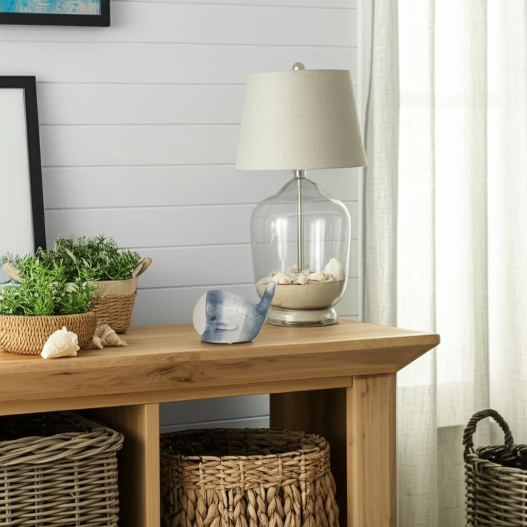 8" Blue Whale Decor, Blue/white - Image 11