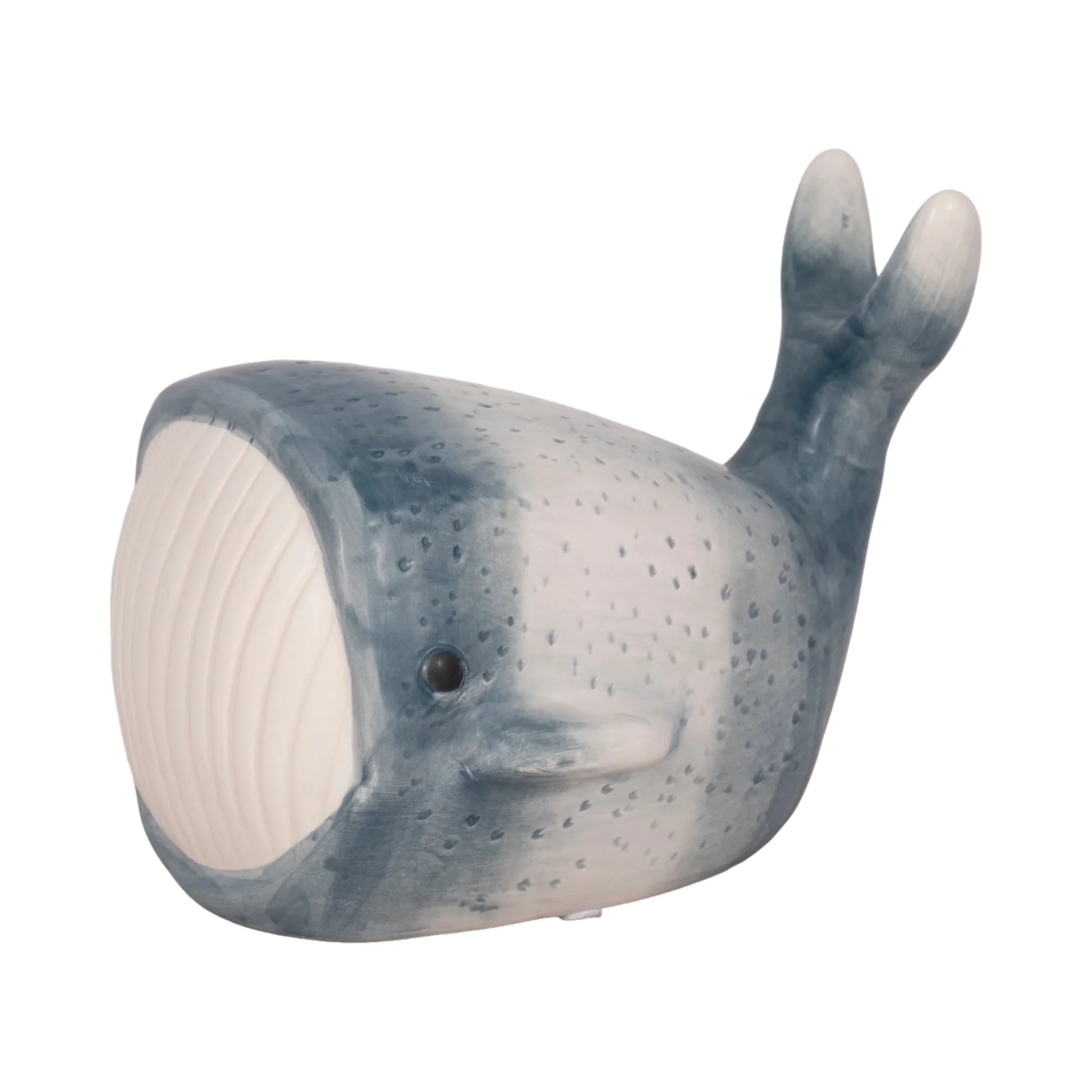 8" Blue Whale Decor, Blue/white - Image 2