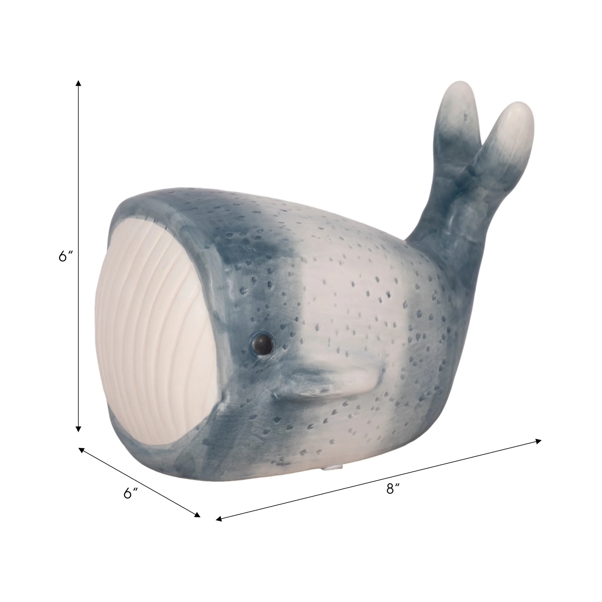8" Blue Whale Decor, Blue/white - Image 9