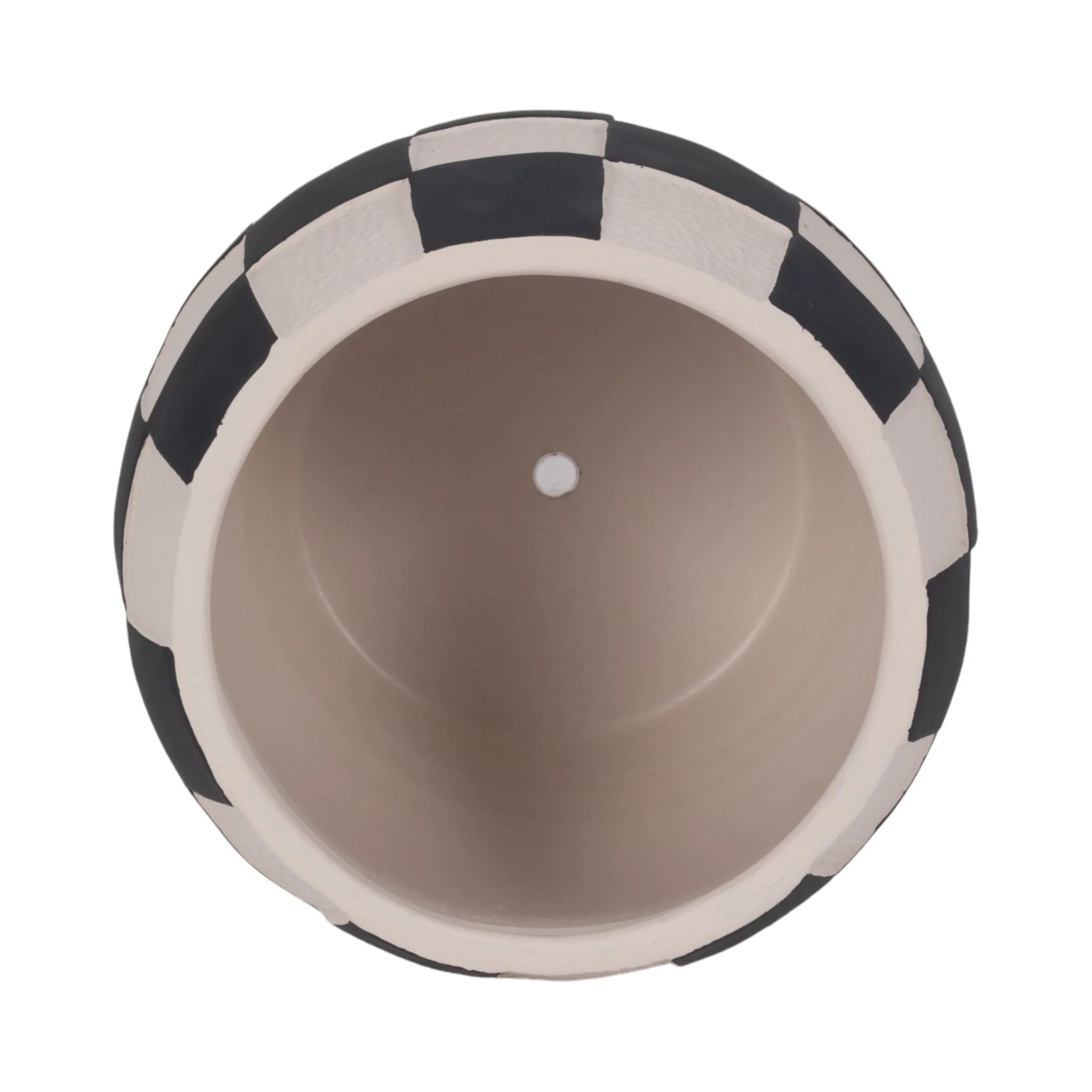 8" Checkerboard Rounded Planter, Black/white - Image 5