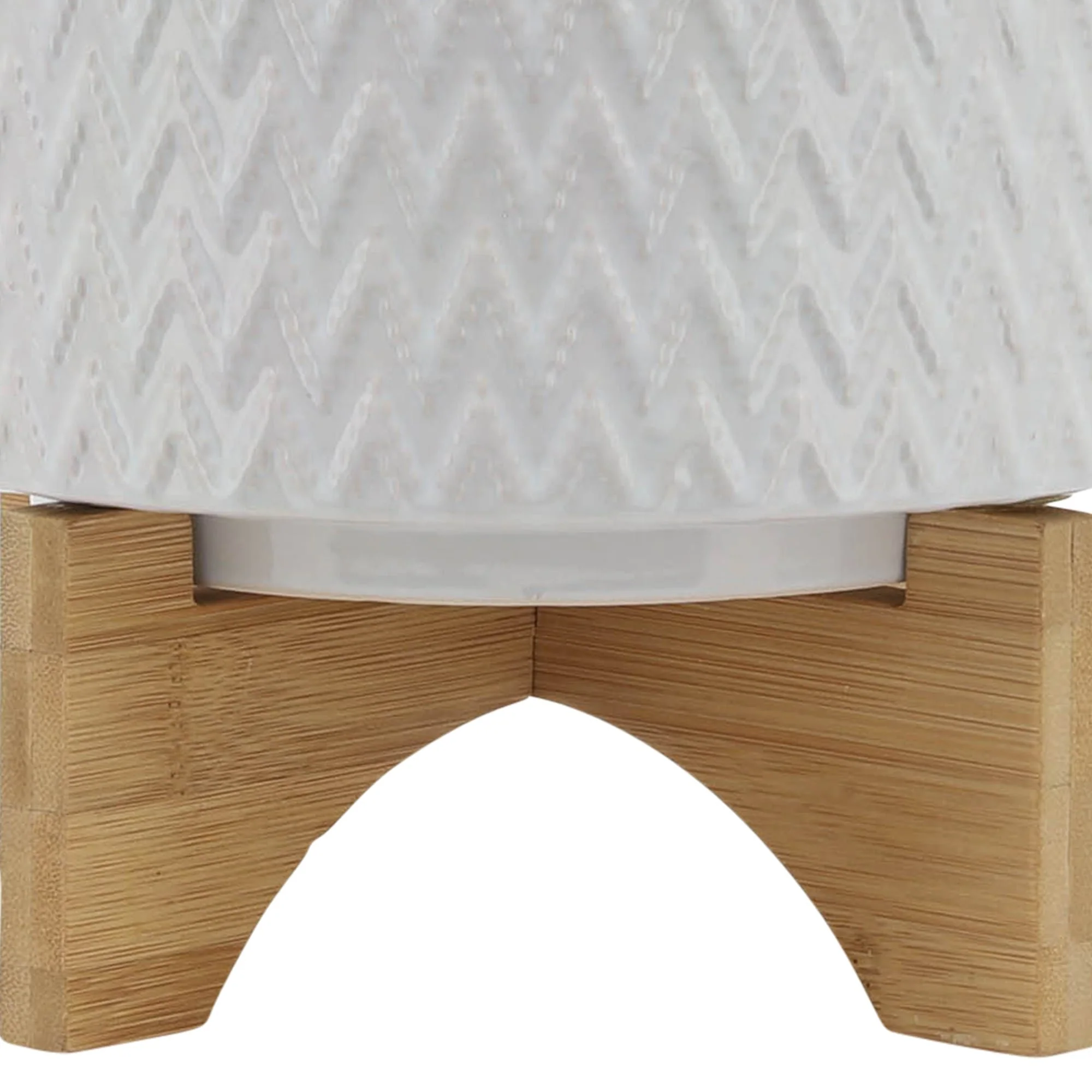 8" Chevron Planter W/ Stand, White - Image 7