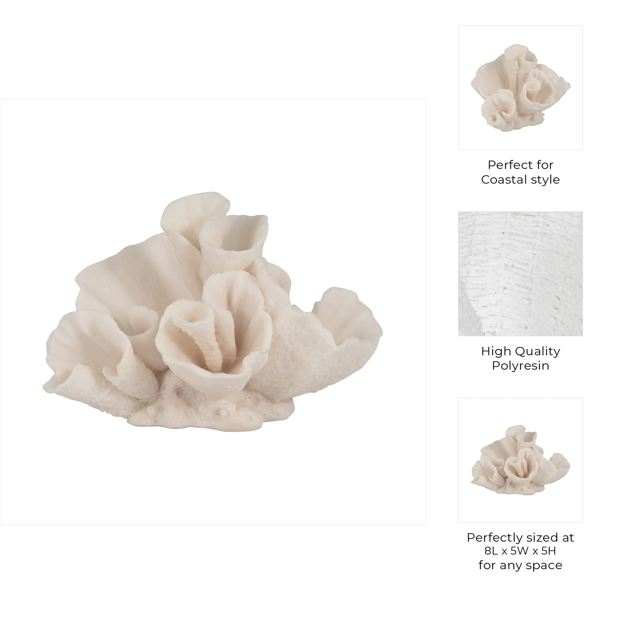 8" Coral Object, Ivory - Image 9