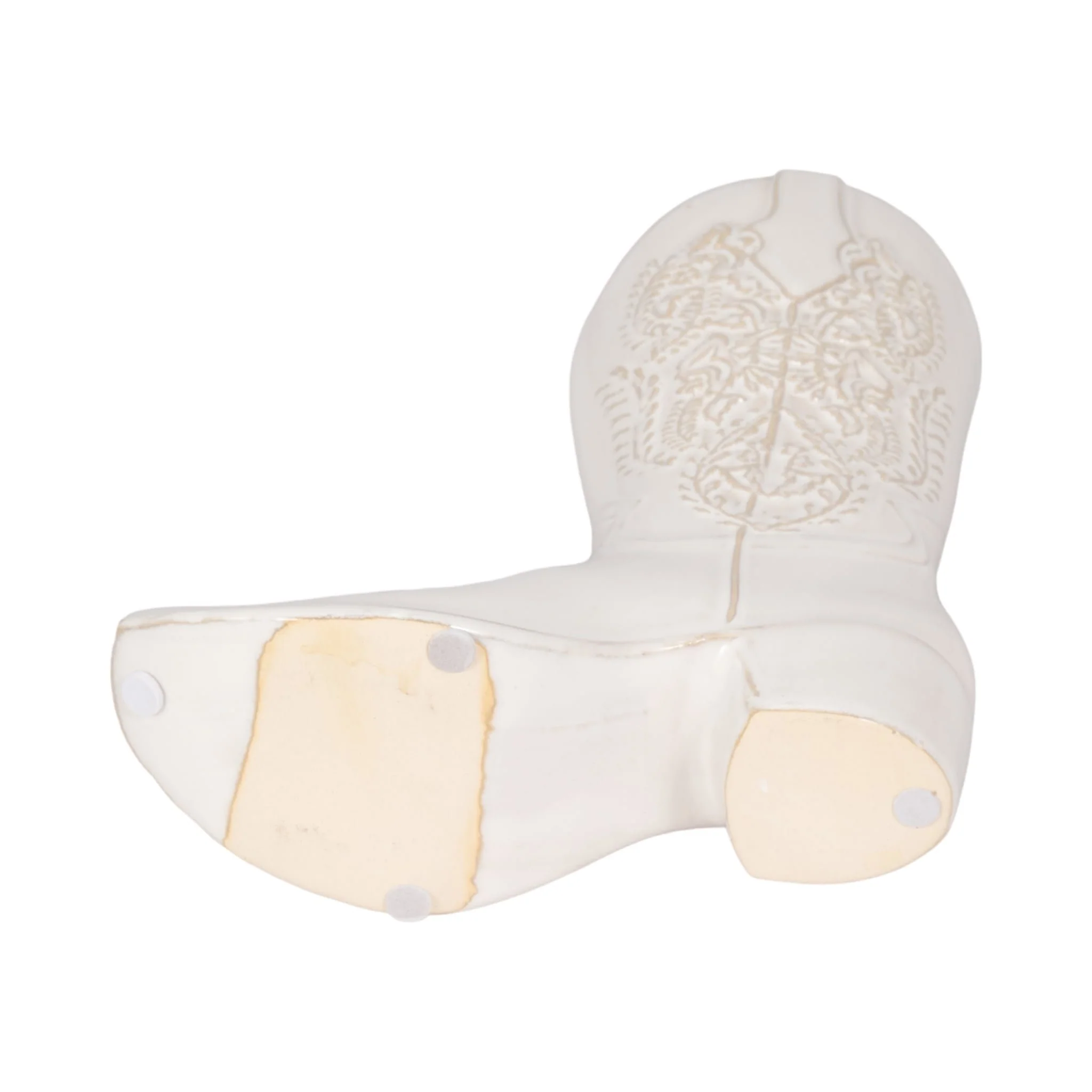 8" Cowboy Boot Vase, White - Image 8