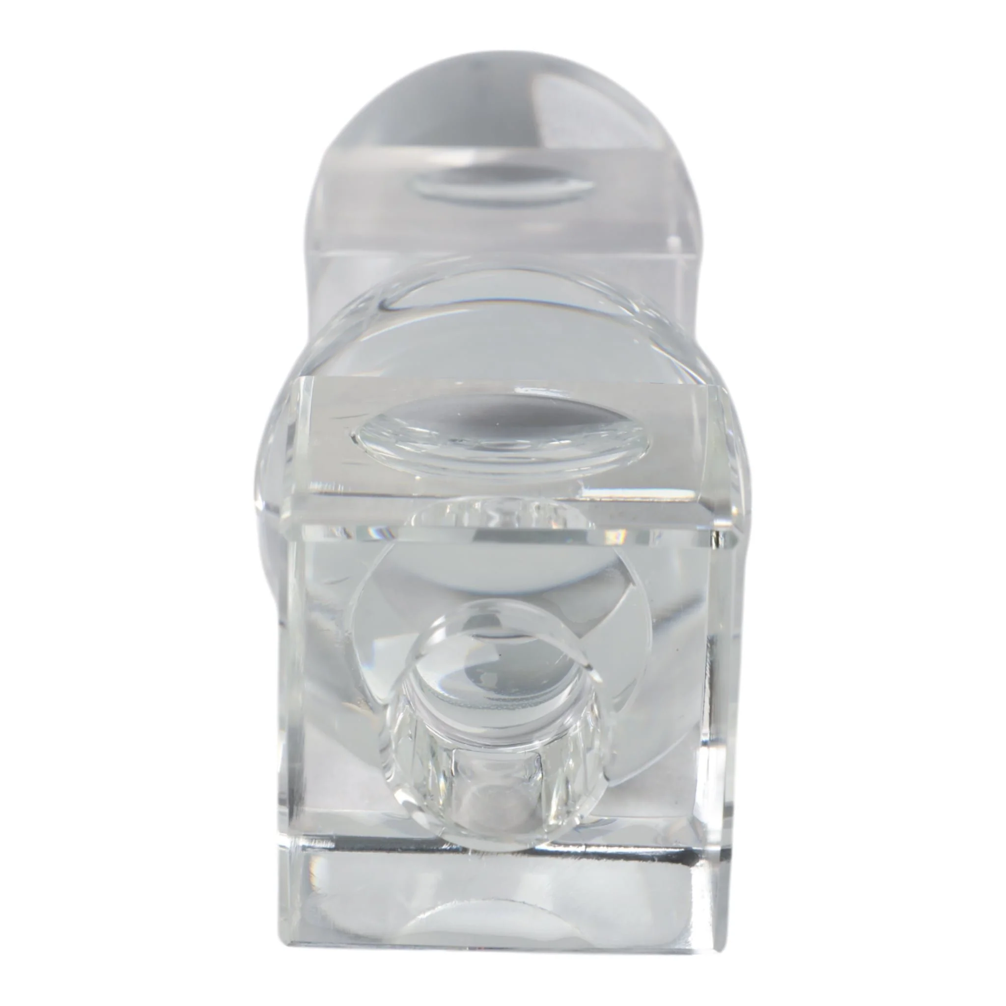 8" Crystal Orbs & Blocks Taper Candleholder, Clear - Image 6