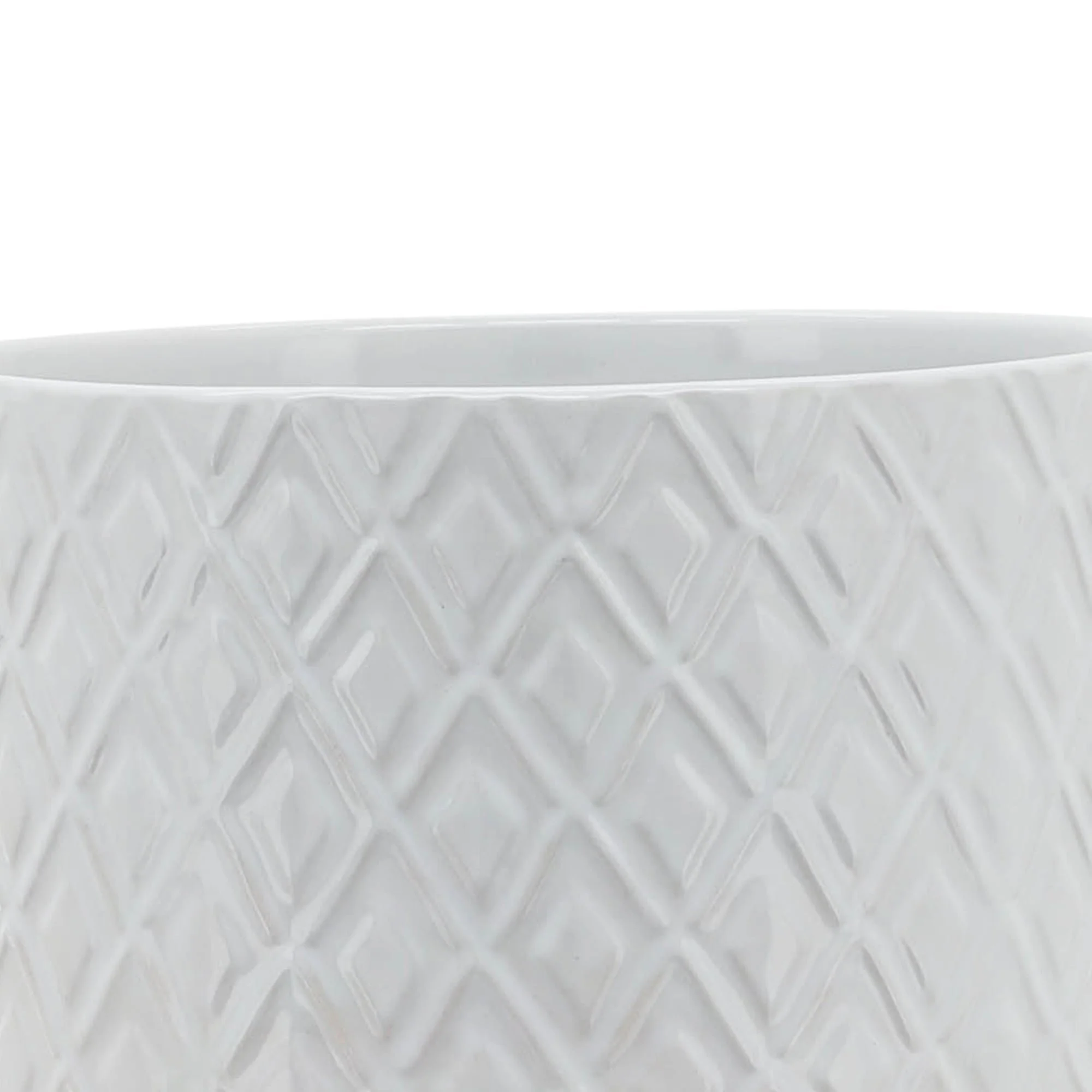 8" Diamond Planter W/ Stand, White - Image 6