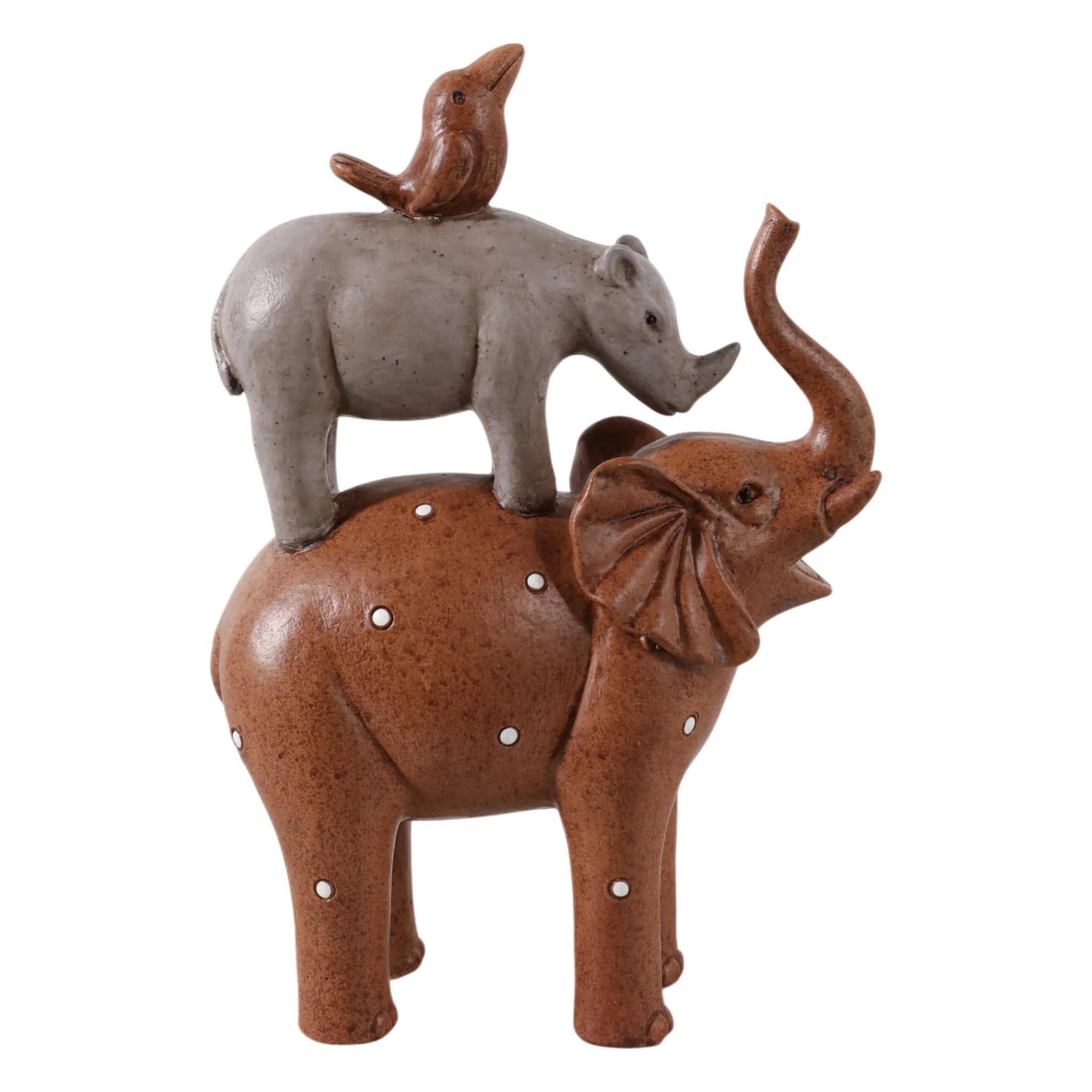 8" Elephant Animal Pyramid, Multi - Image 4