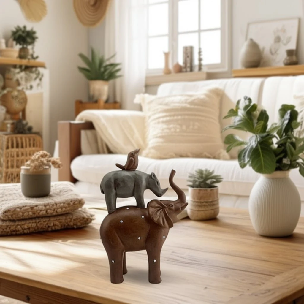 8" Elephant Animal Pyramid, Multi - Image 8
