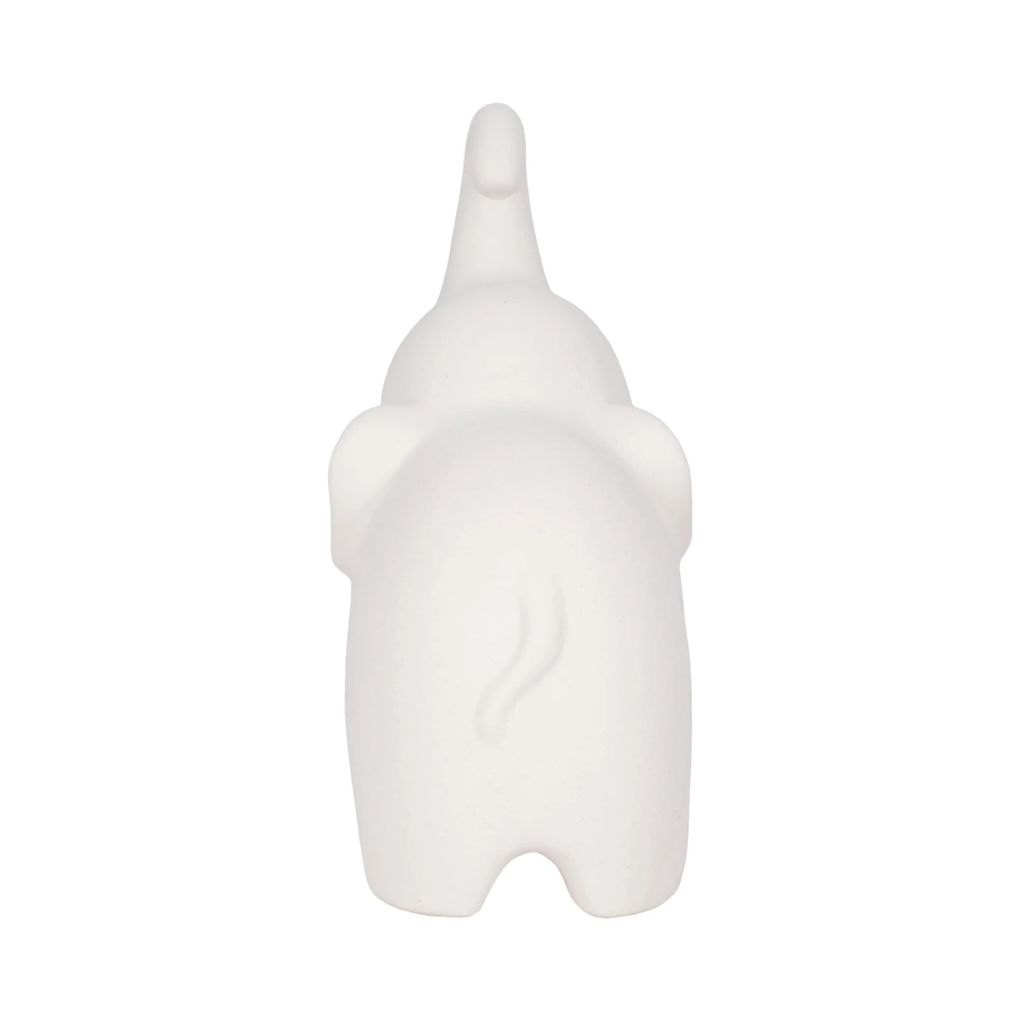 8" Elephant With Rough Texture, White - Image 4
