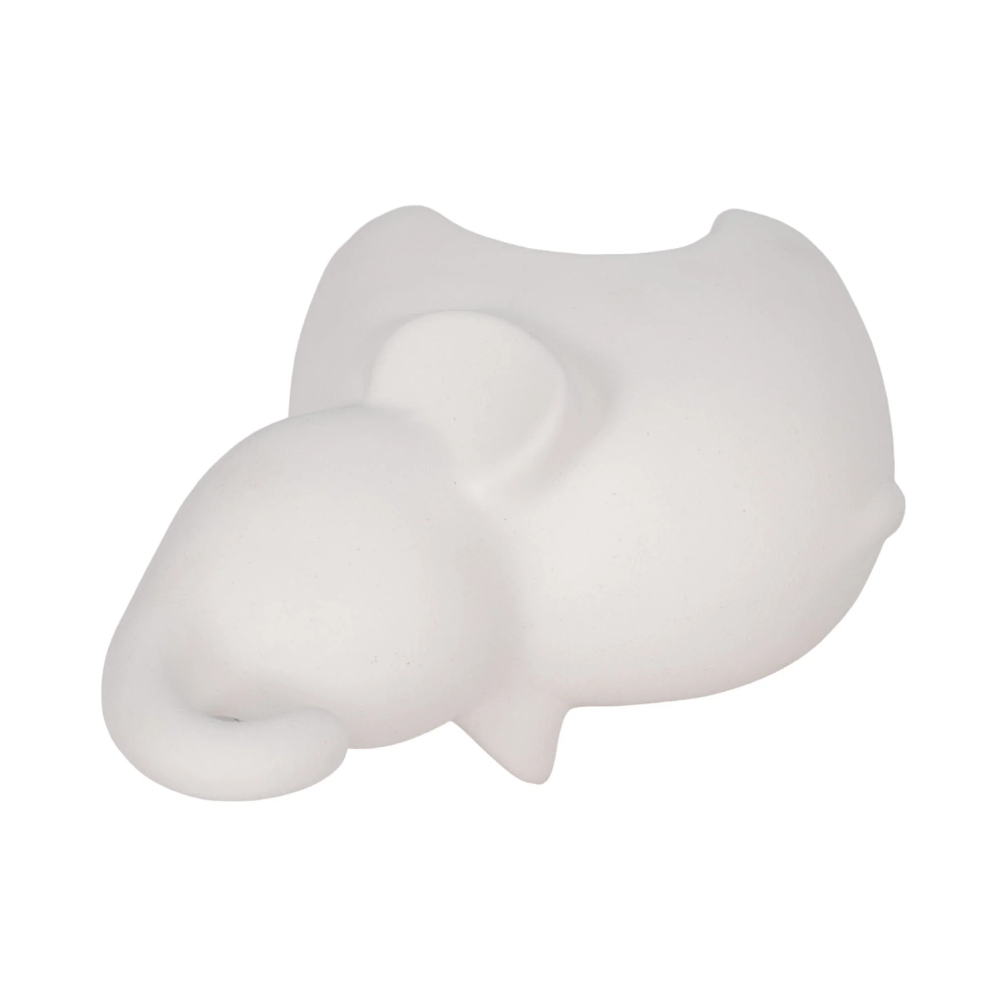 8" Elephant With Rough Texture, White - Image 6