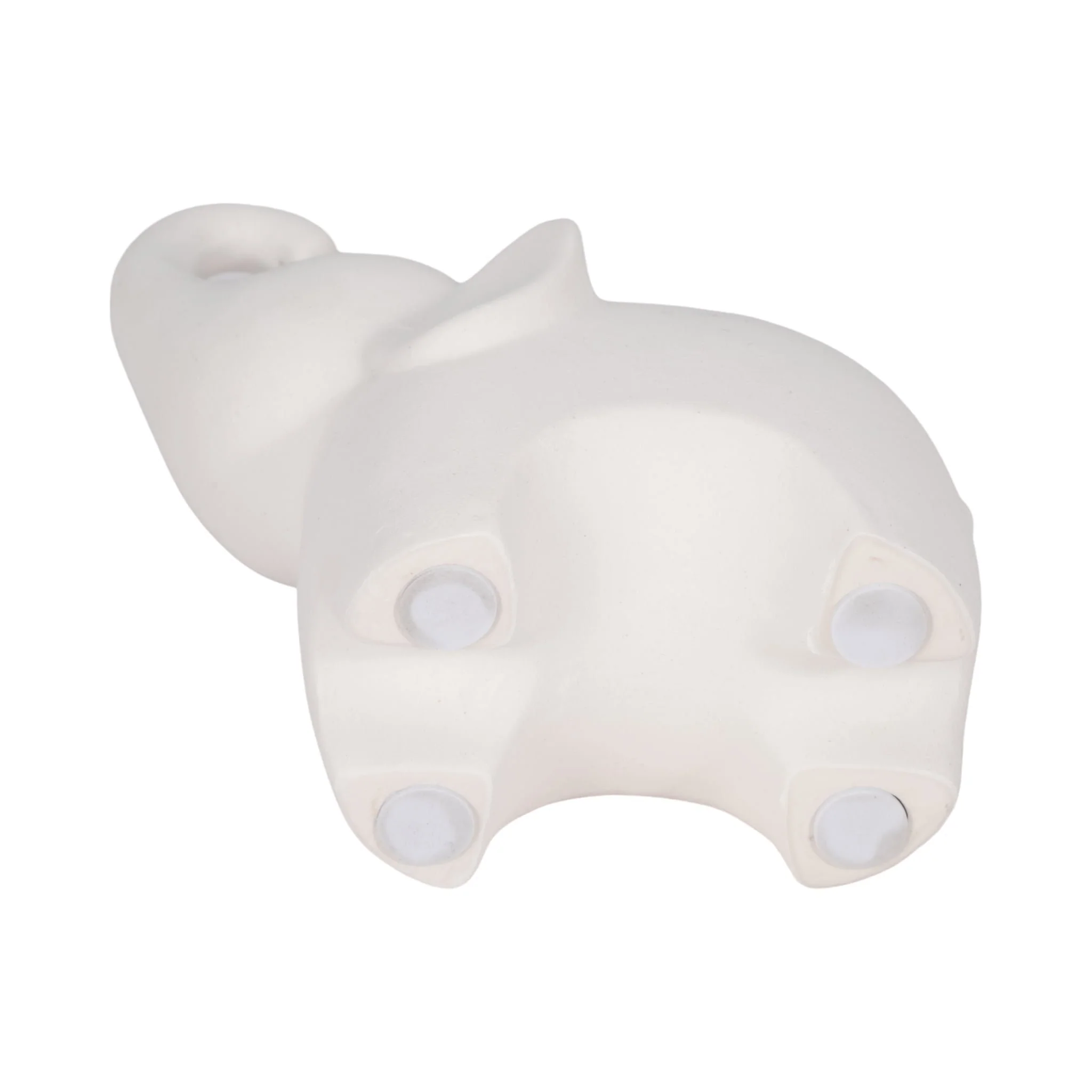 8" Elephant With Rough Texture, White - Image 7