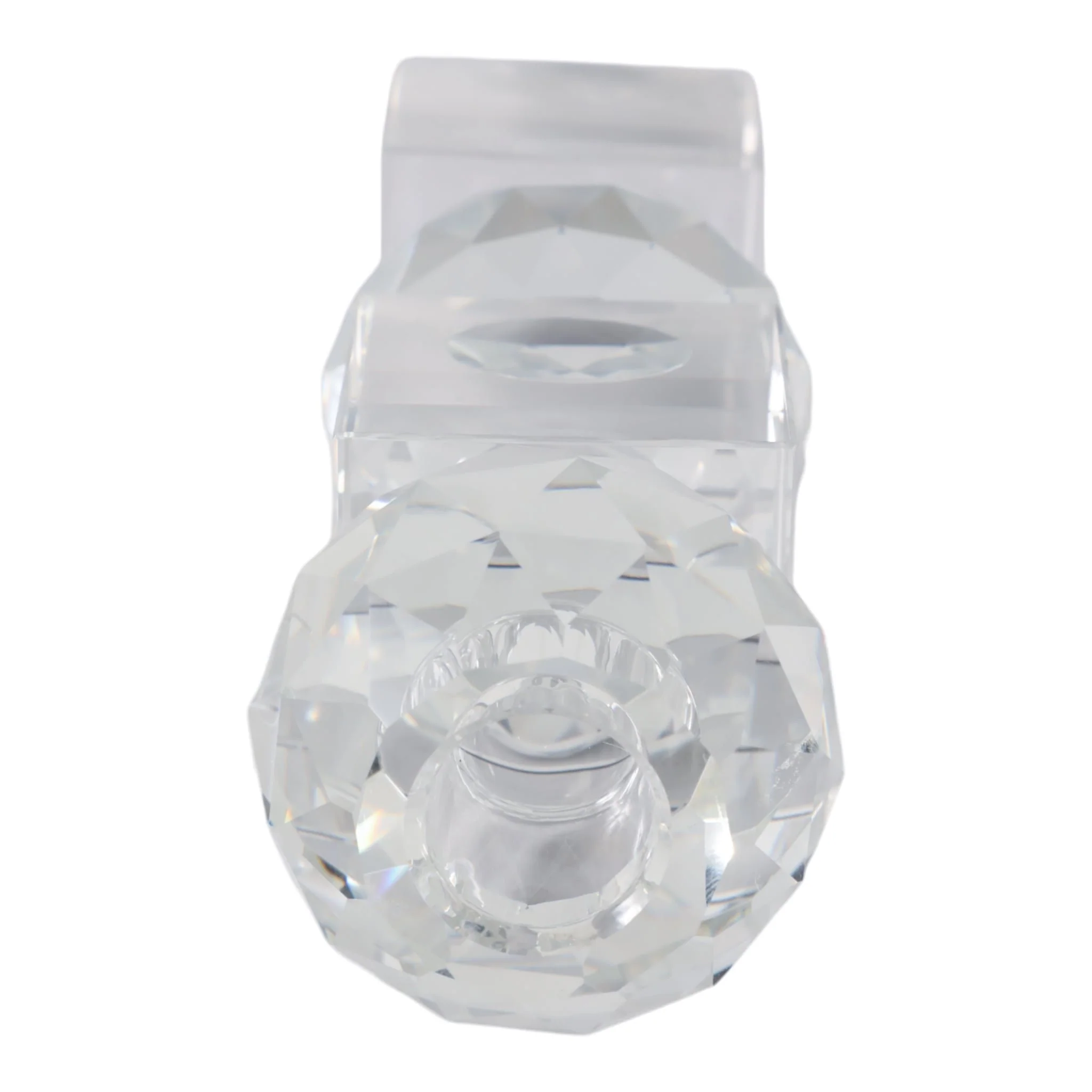8" Faceted Crystal Orbs Crystal Taperholder, Clear - Image 6