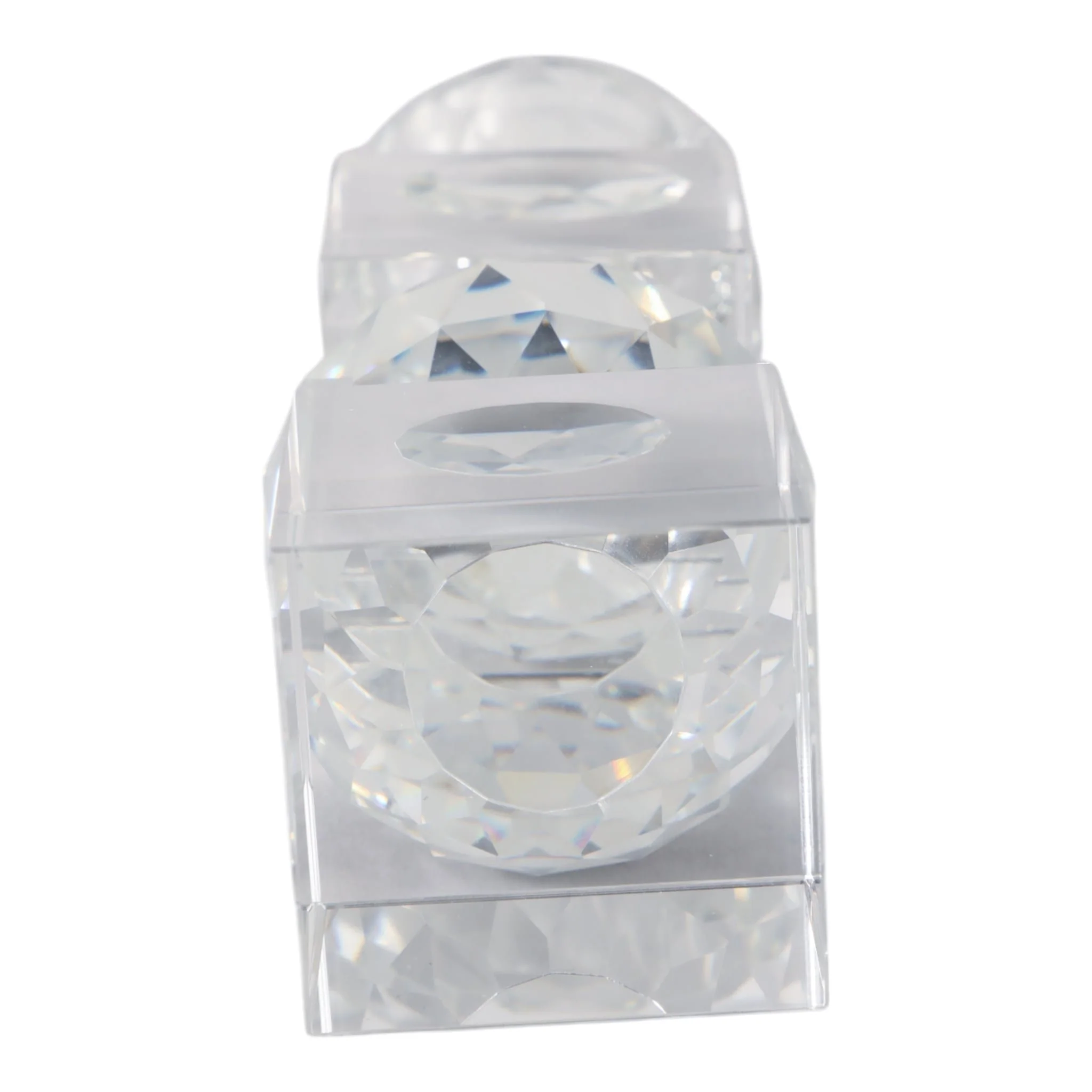 8" Faceted Crystal Orbs Crystal Taperholder, Clear - Image 7