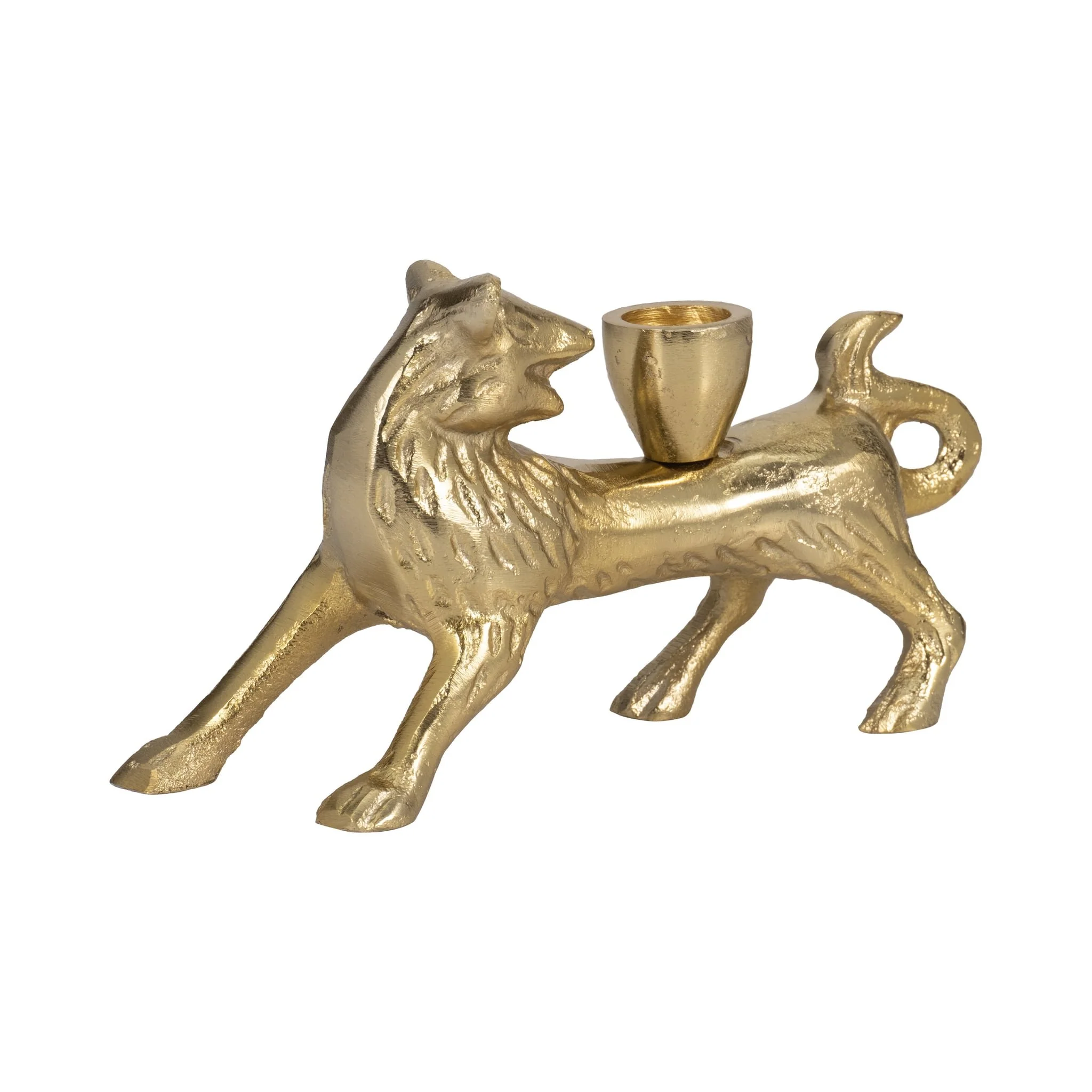 8" Fox Taper Candle Holder, Gold - Image 3