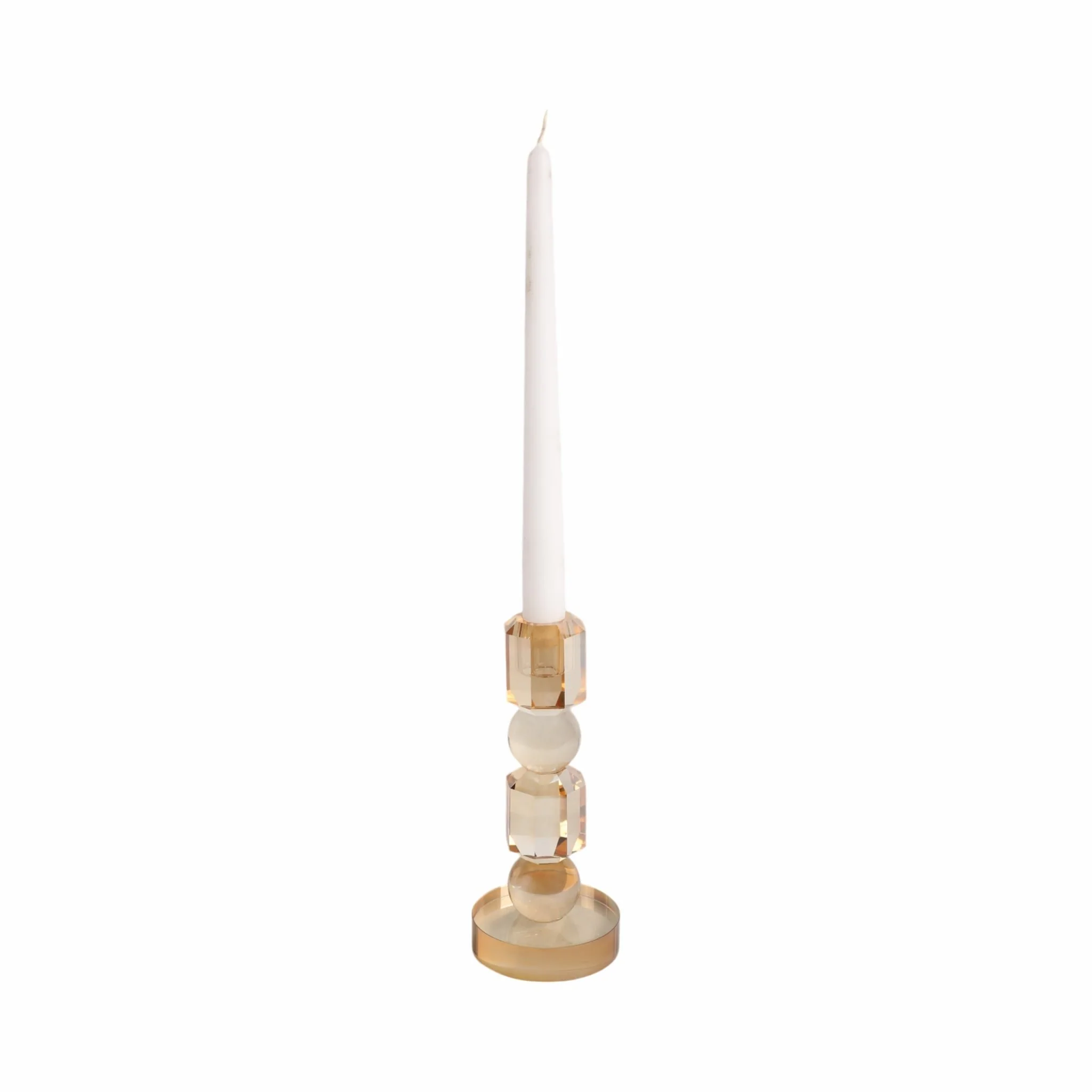 8" Geo Crystal Taper Holder, Amber - Image 2
