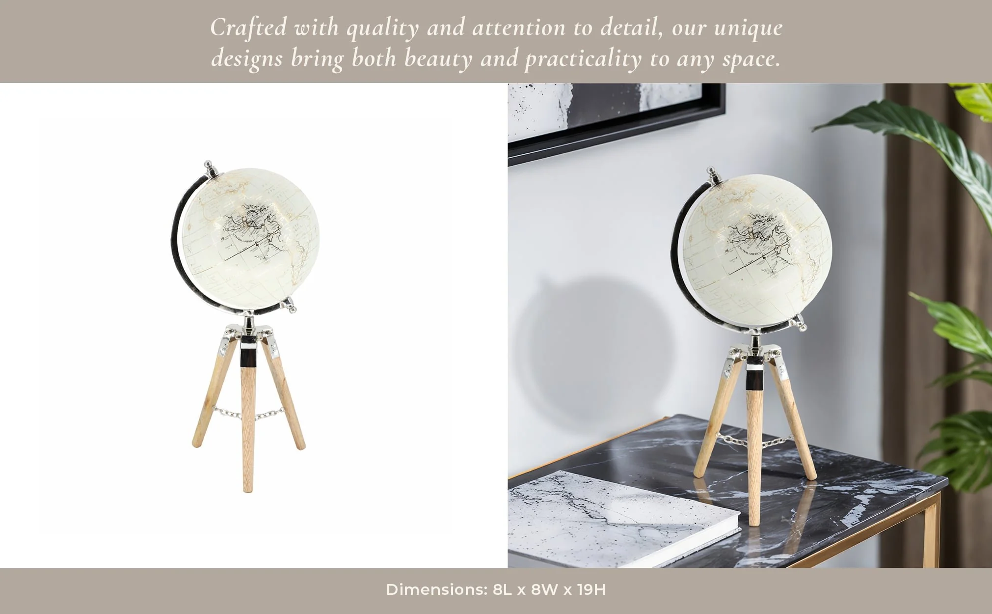 8" Globe On Tripod - Image 11