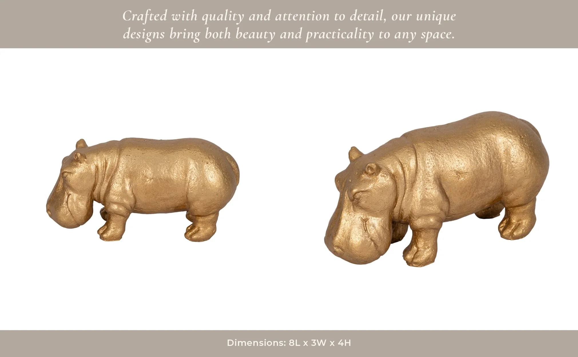 8" Hungry Hippo, Gold - Image 12