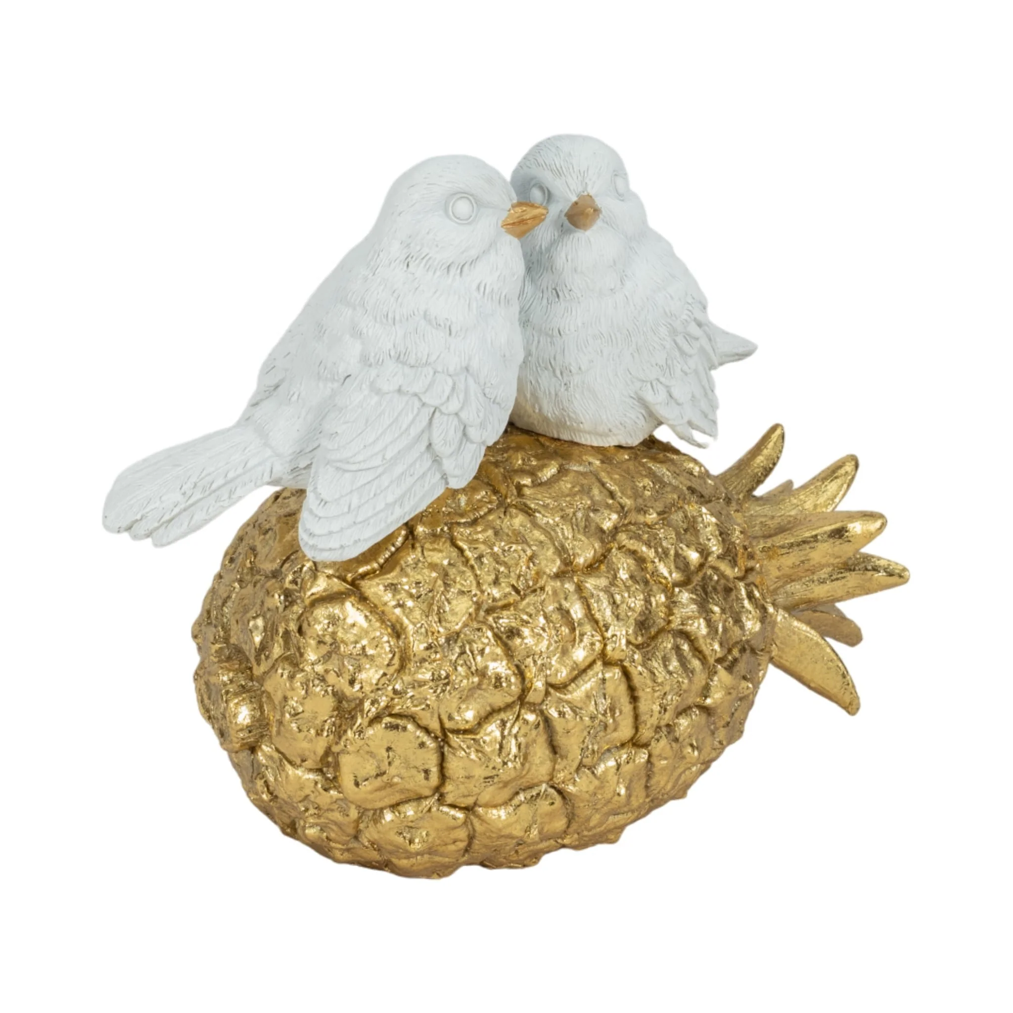 8" Kissing Birds On Pineapple, White/gold - Image 2