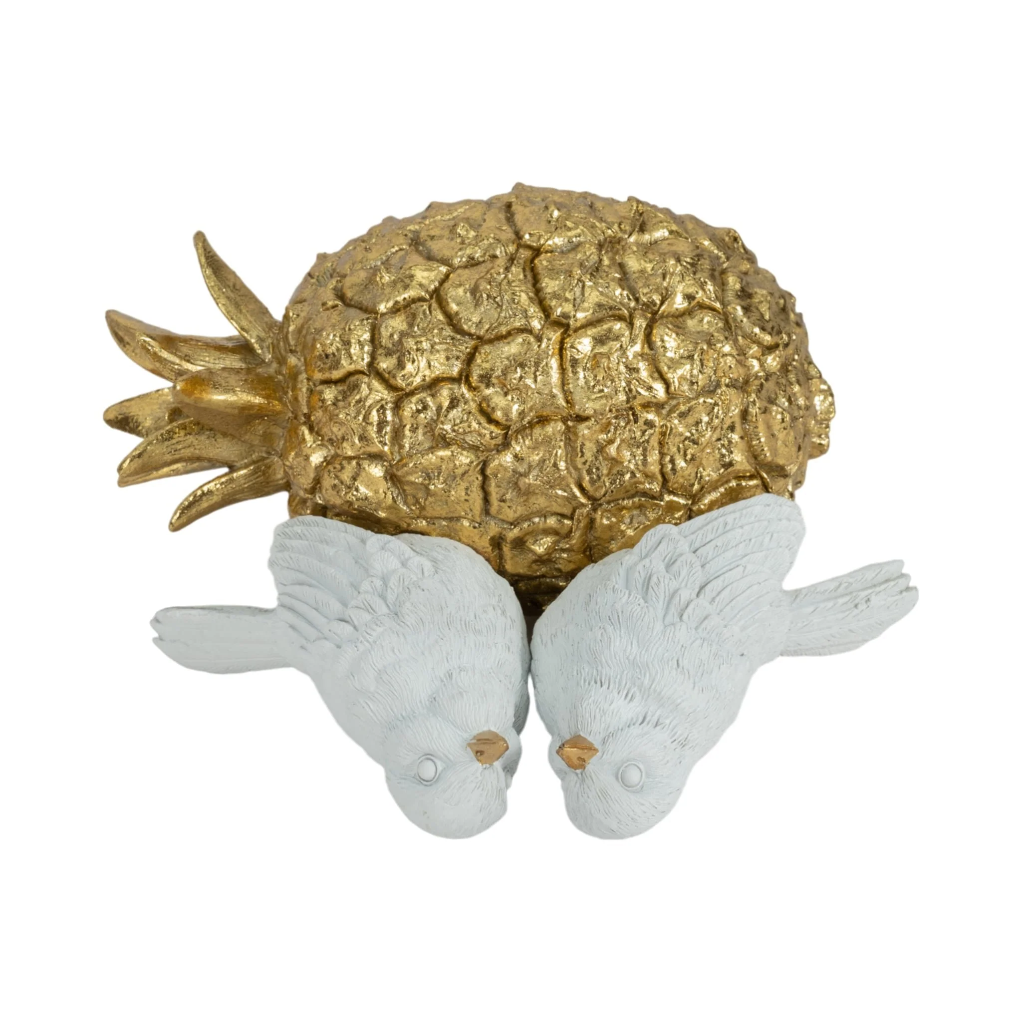 8" Kissing Birds On Pineapple, White/gold - Image 6