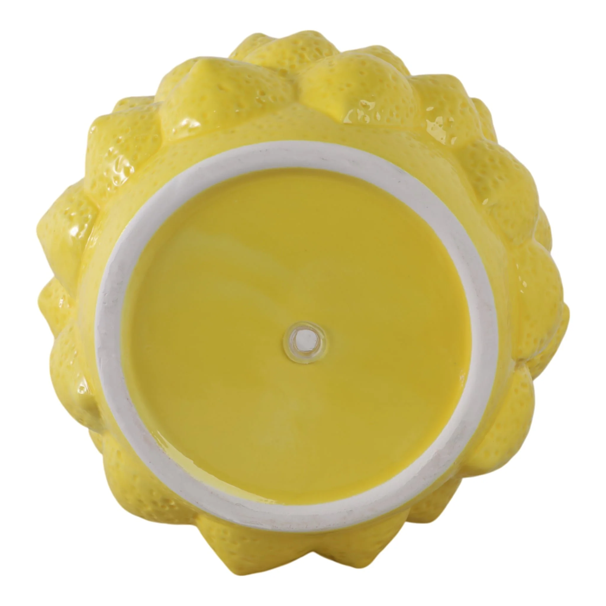 8" Lemons Flower Pot, Yellow - Image 6