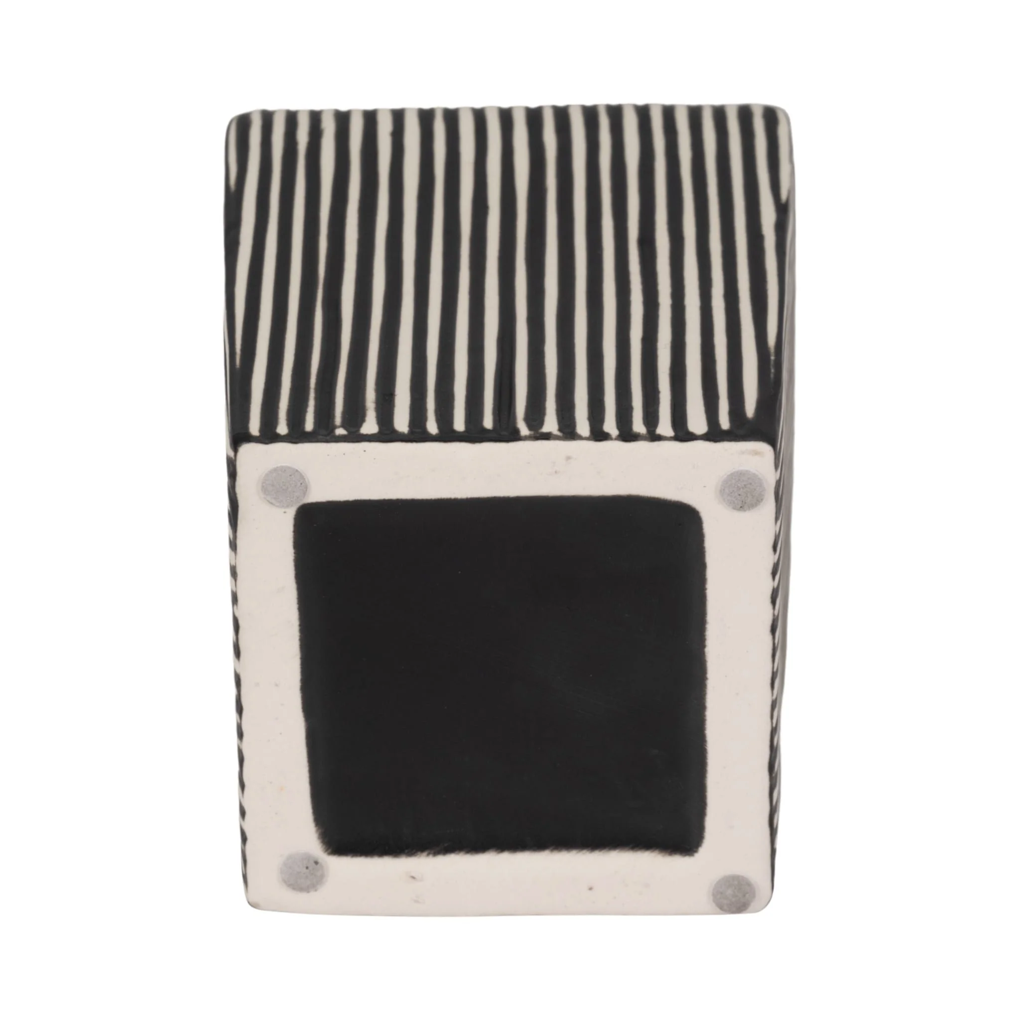 8" Lines Square Vase, Black/white - Image 7
